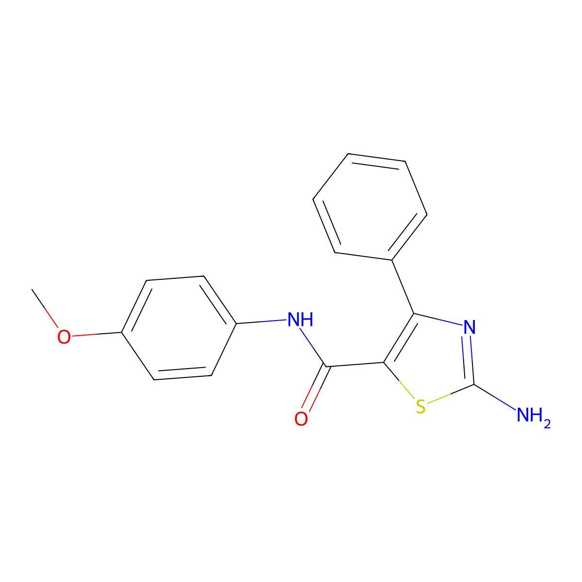 2-amino-N-(4-methoxyphenyl)-4-phenyl-1,3-thiazole-5-carboxamide molecular structure, CAS 380179-86-2
