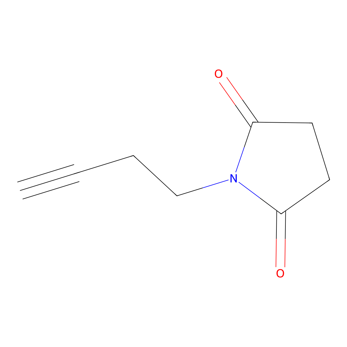 (1-But-3-ynyl)pyrrolidine-2,5-dione molecular structure, CAS 38018-27-8