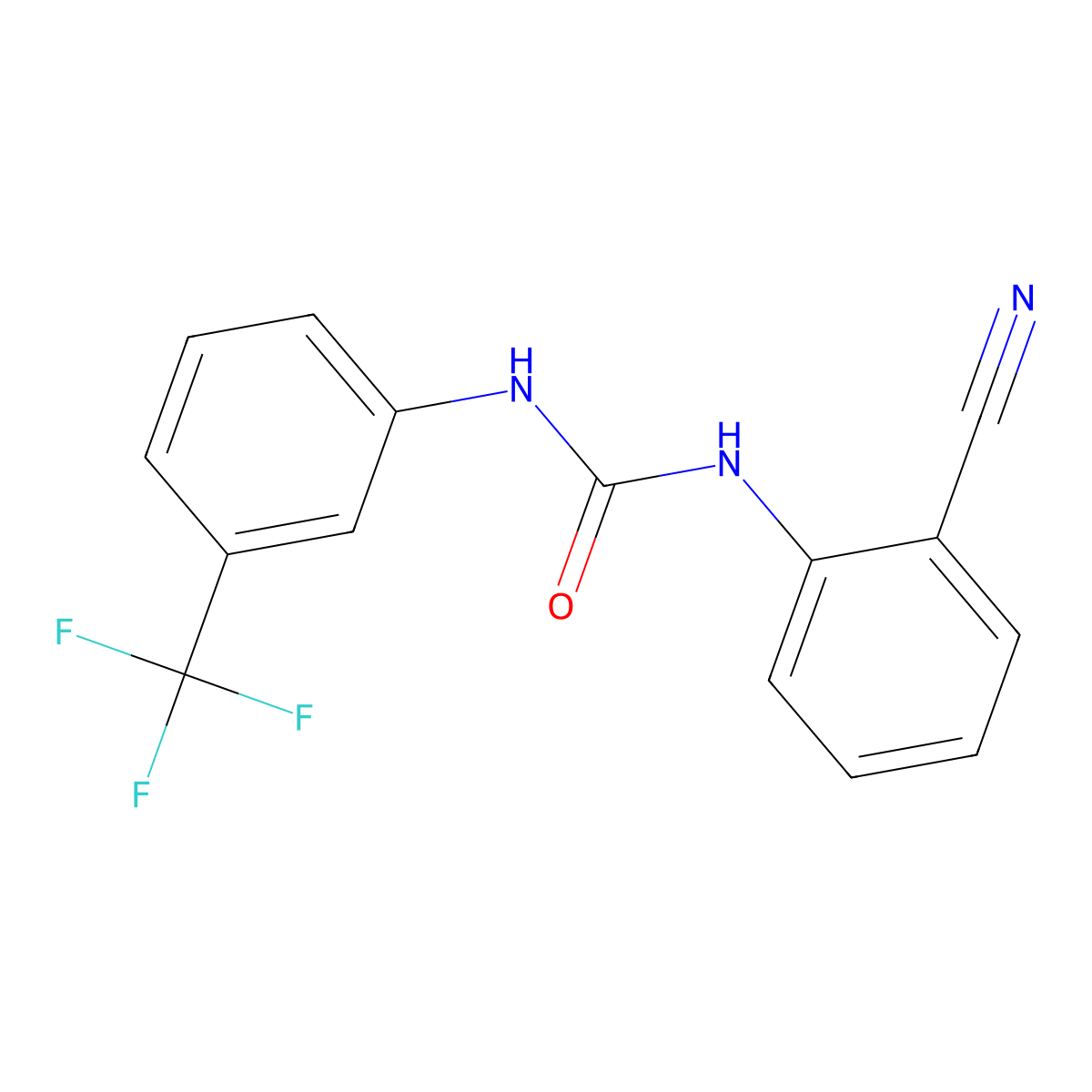 1-(2-Cyanophenyl)-3-[3-(trifluoromethyl)phenyl]urea molecular structure, CAS 380182-97-8