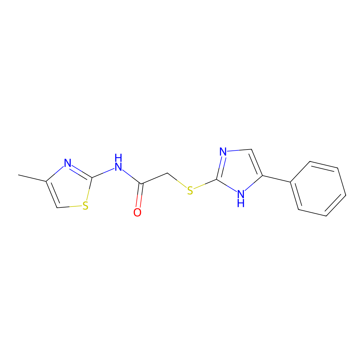 N-(4-methyl-1,3-thiazol-2-yl)-2-[(5-phenyl-1H-imidazol-2-yl)sulfanyl]acetamide molecular structure, CAS 380185-88-6