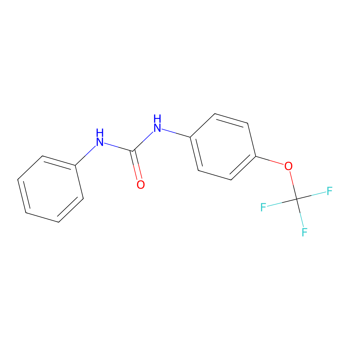 1-Phenyl-3-(4-(trifluoromethoxy)phenyl)urea molecular structure, CAS 380186-64-1
