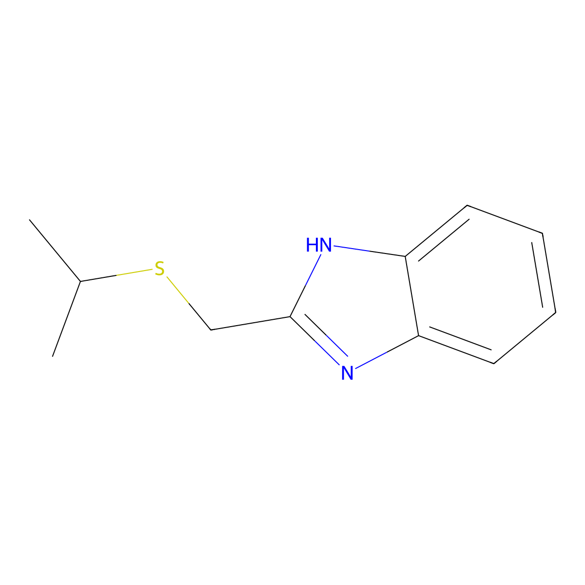 2-((isopropylthio)methyl)-1H-benzo[d]imidazole molecular structure, CAS 380187-64-4