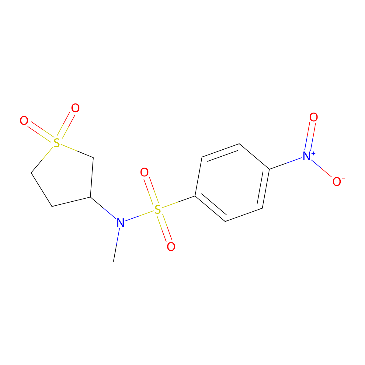 N-(1,1-dioxothiolan-3-yl)-N-methyl-4-nitrobenzenesulfonamide molecular structure, CAS 380188-19-2