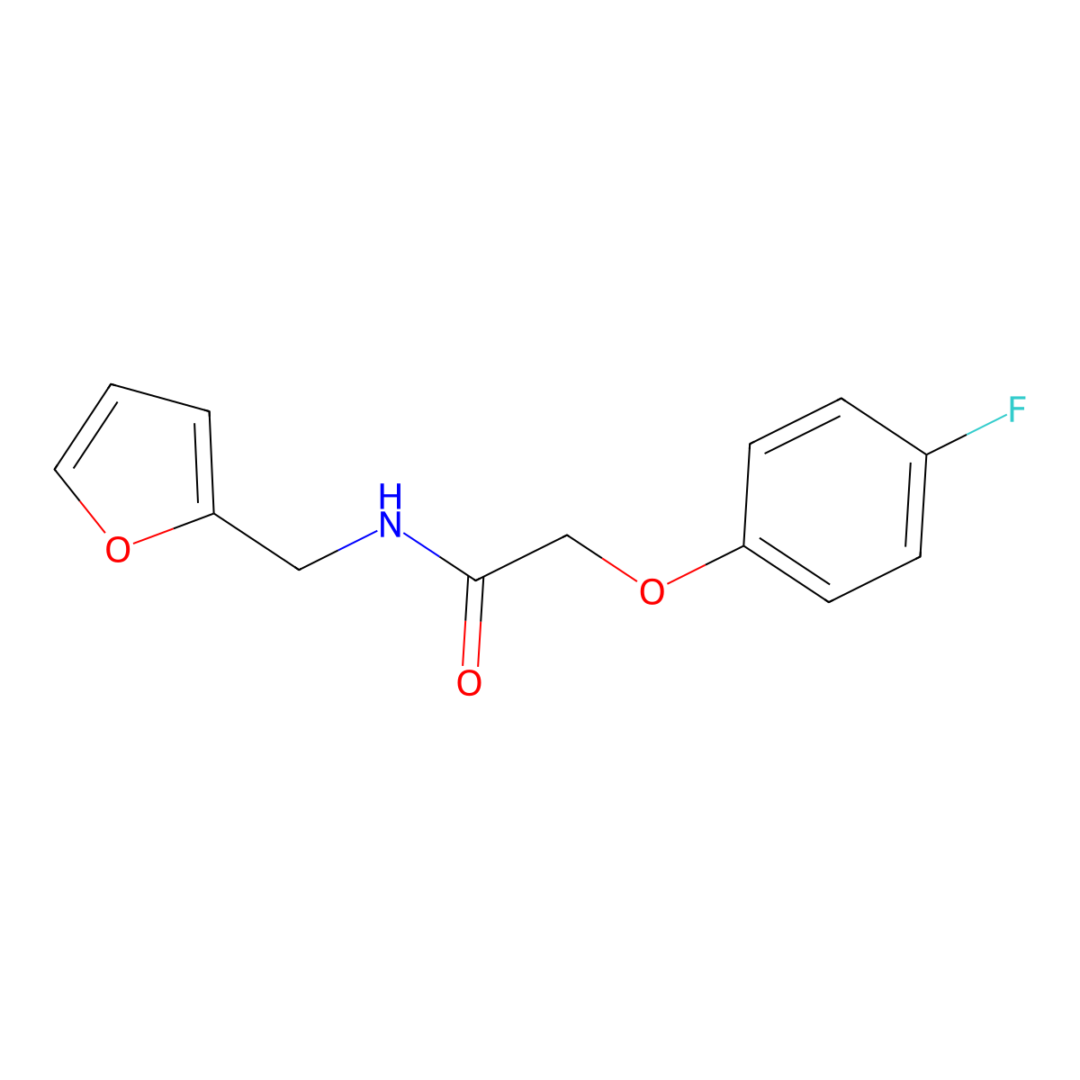 2-(4-fluorophenoxy)-N-(2-furylmethyl)acetamide molecular structure, CAS 380188-31-8