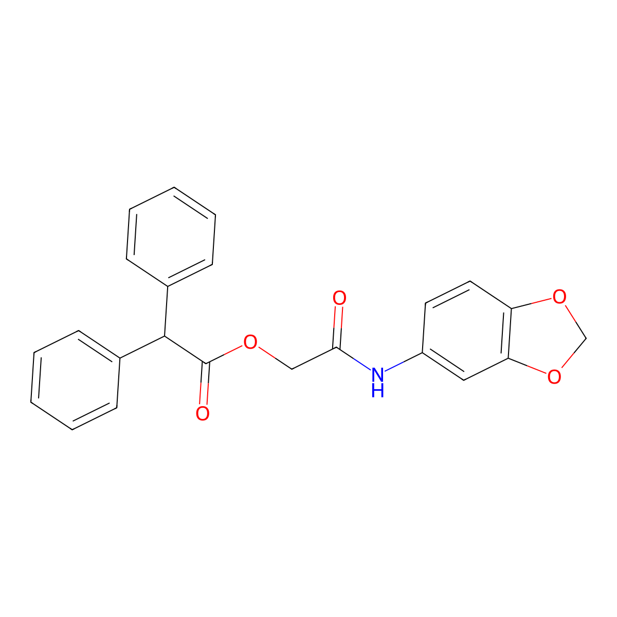2-(Benzo[d][1,3]dioxol-5-ylamino)-2-oxoethyl 2,2-diphenylacetate molecular structure, CAS 380188-67-0
