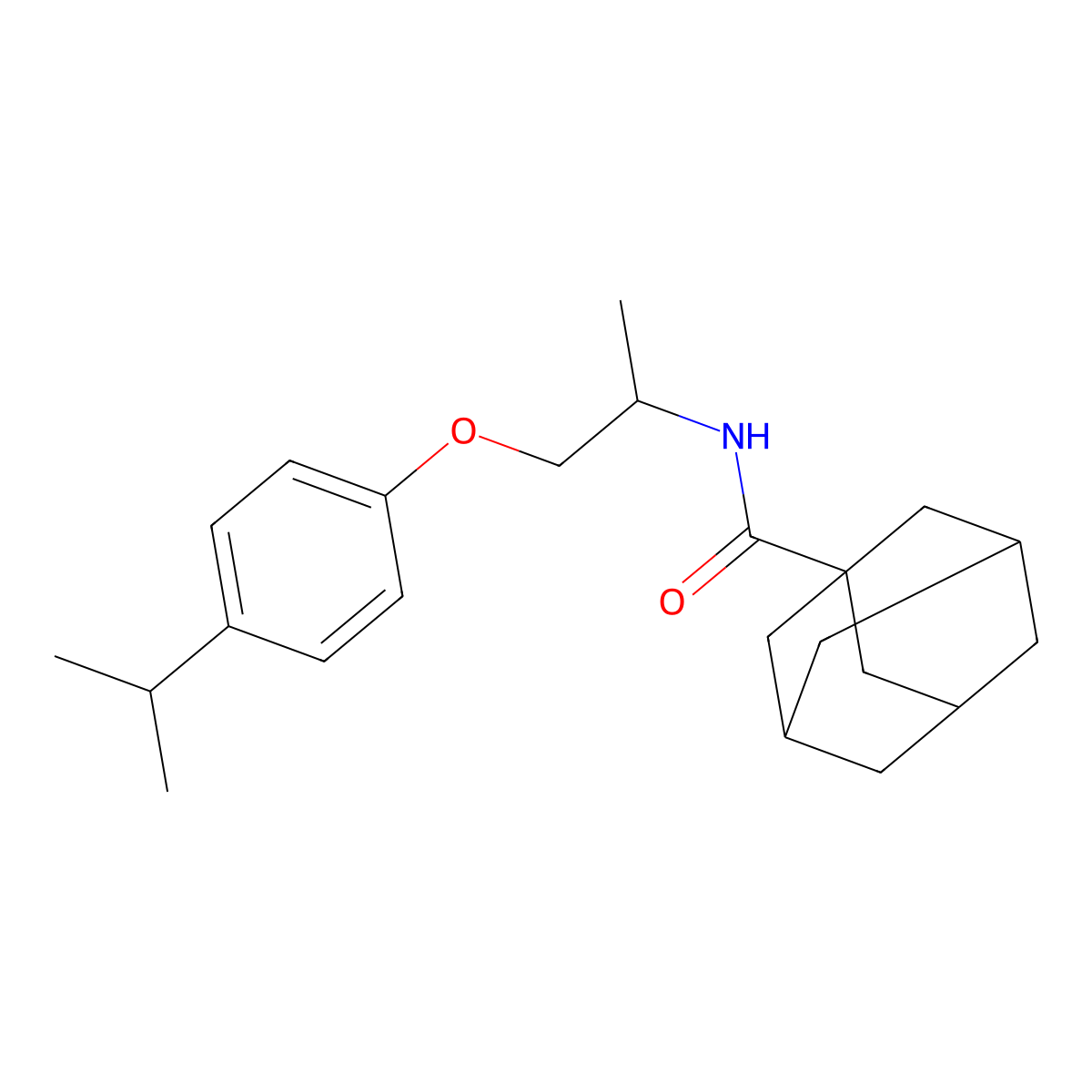 N-{1-[4-(propan-2-yl)phenoxy]propan-2-yl}adamantane-1-carboxamide molecular structure, CAS 380188-74-9