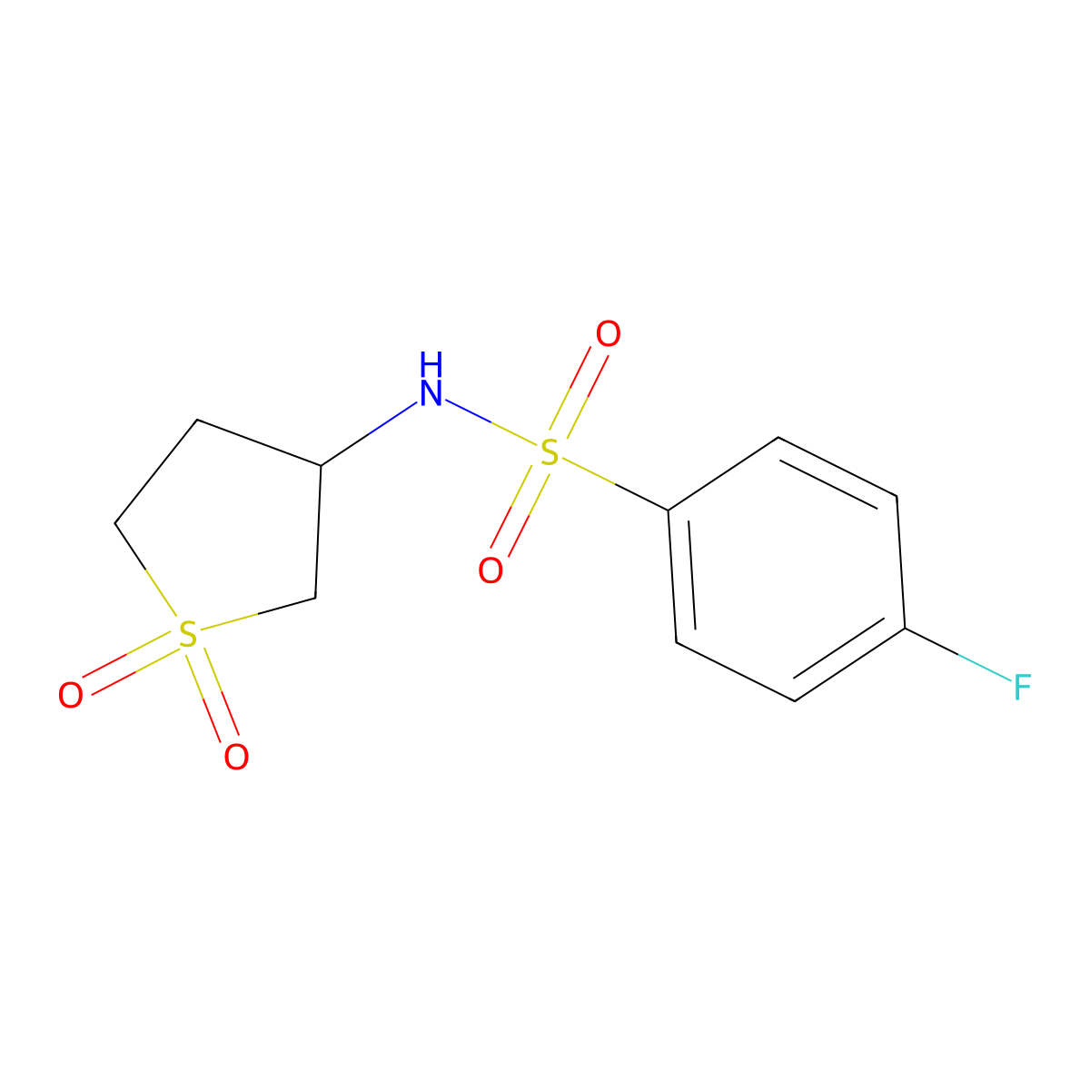 n-(1,1-Dioxidotetrahydrothiophen-3-yl)-4-fluorobenzenesulfonamide molecular structure, CAS 380189-20-8