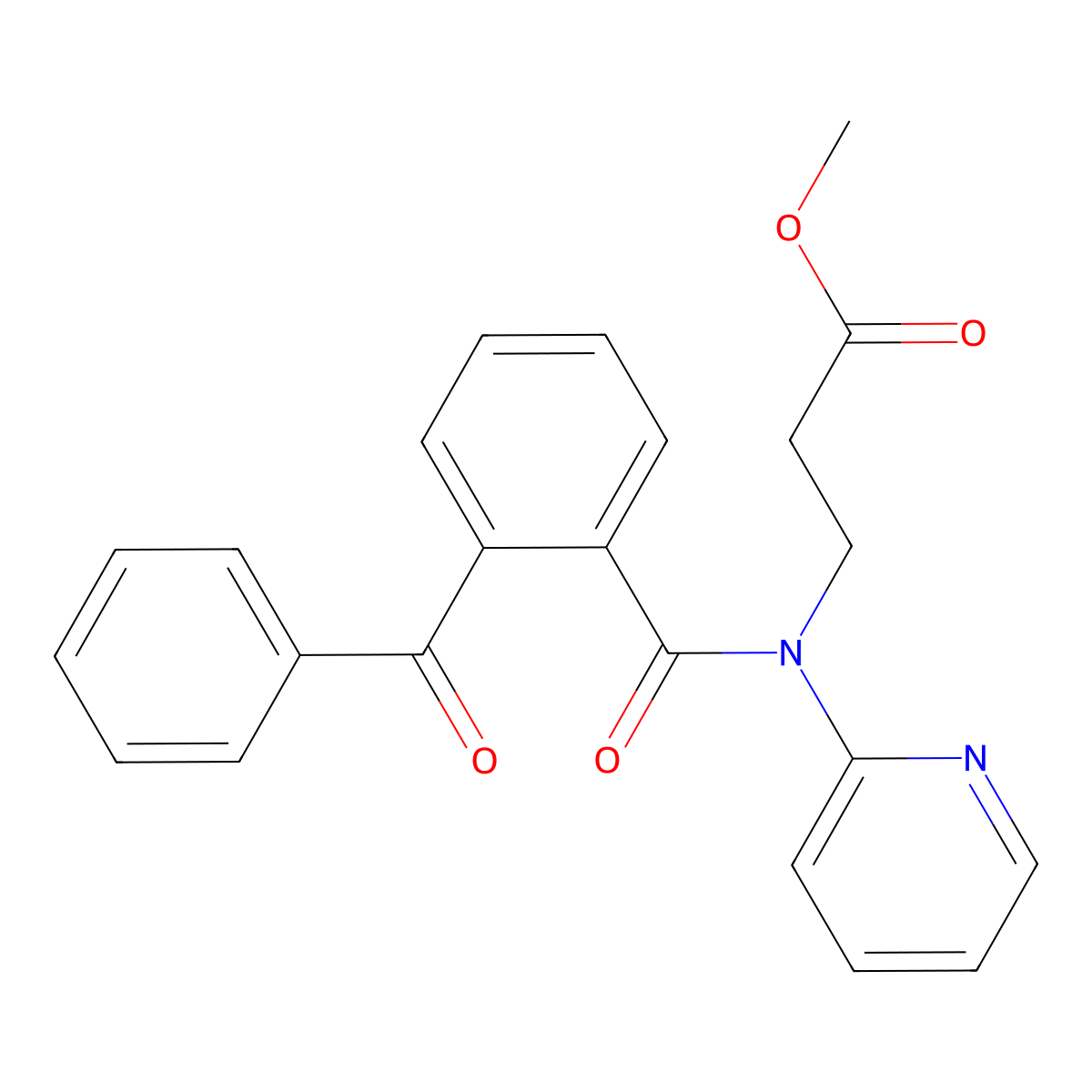 Methyl 3-[(2-benzoylbenzoyl)-pyridin-2-ylamino]propanoate molecular structure, CAS 380189-32-2