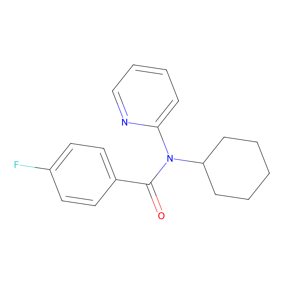 N-cyclohexyl-4-fluoro-N-2-pyridinylbenzamide molecular structure, CAS 380189-42-4