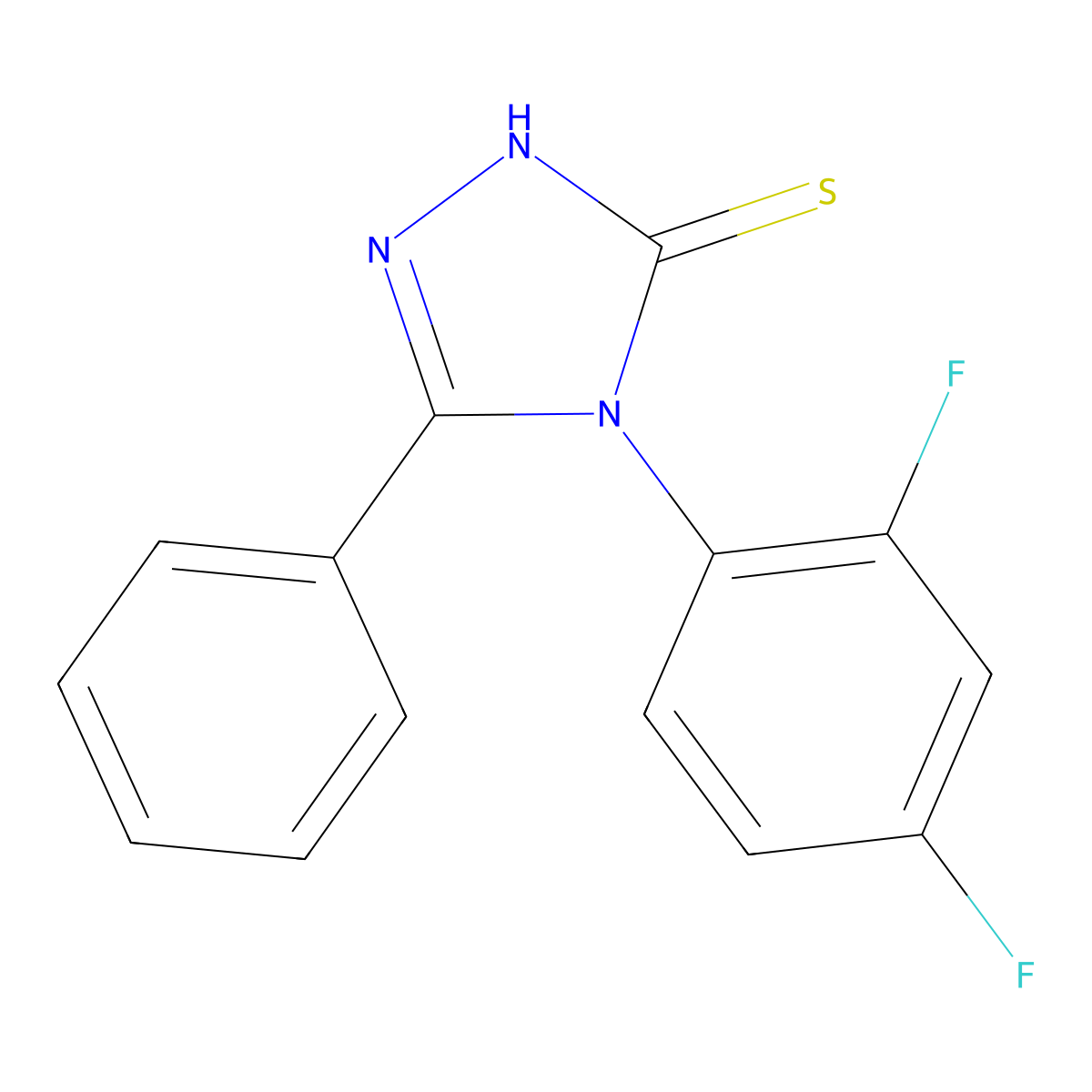 4-(2,4-difluorophenyl)-5-phenyl-4H-1,2,4-triazole-3-thiol molecular structure, CAS 380189-92-4