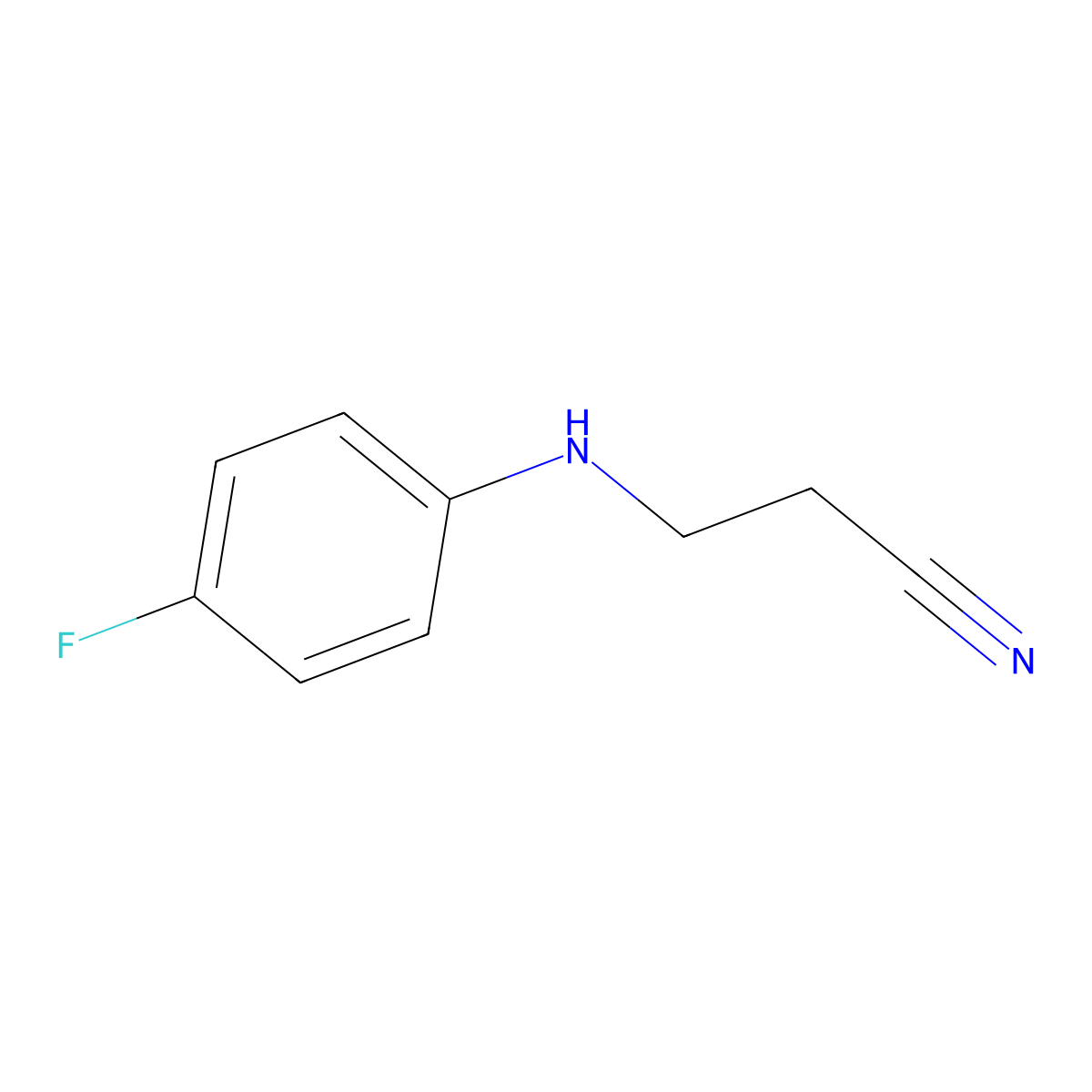 3-[(4-Fluorophenyl)amino]propanenitrile molecular structure, CAS 380190-11-4