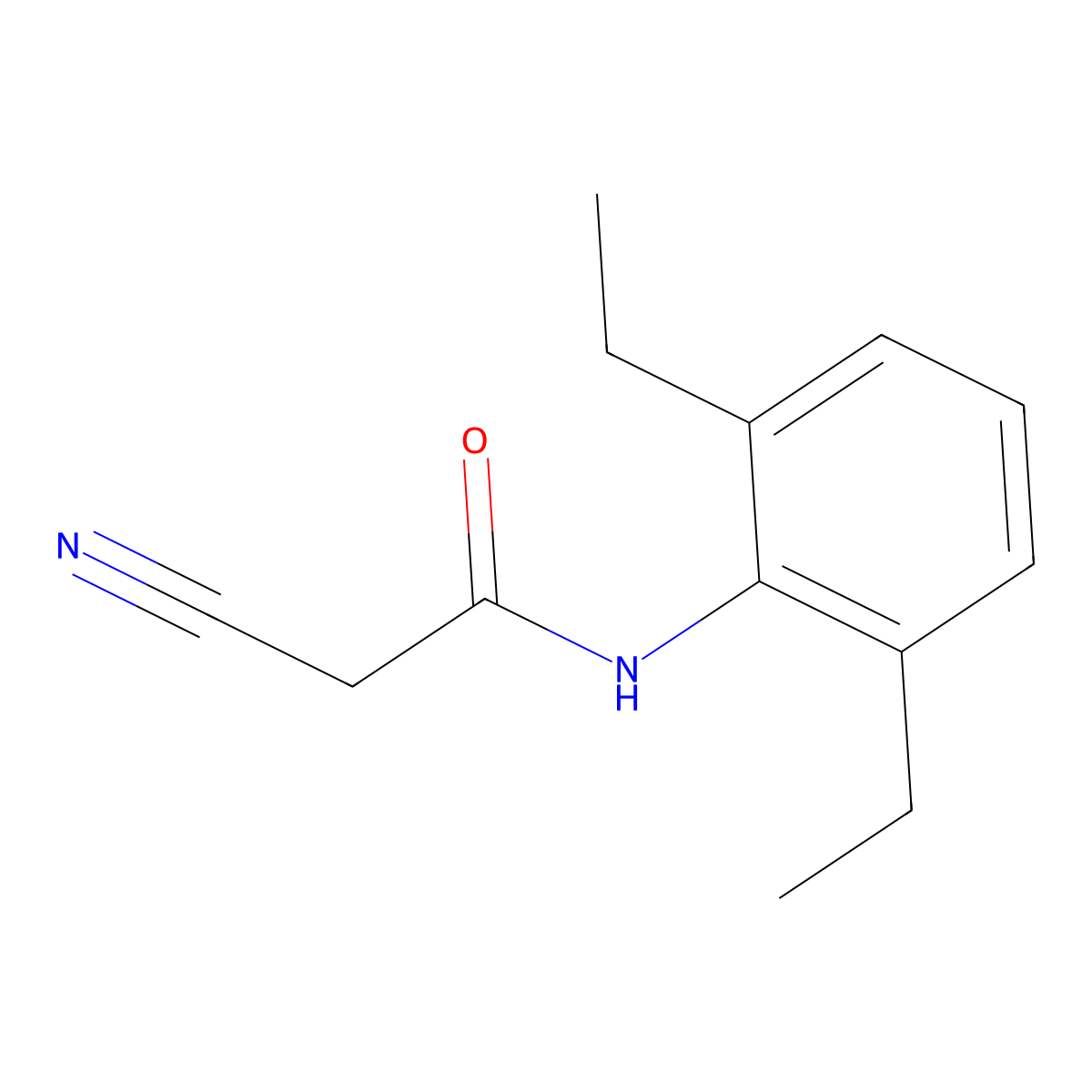 2-cyano-N-(2,6-diethylphenyl)acetamide molecular structure, CAS 380190-55-6