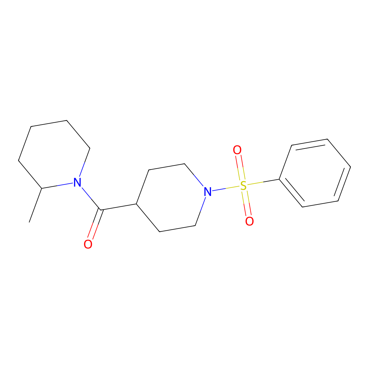 (2-Methylpiperidin-1-yl)(1-(phenylsulfonyl)piperidin-4-yl)methanone molecular structure, CAS 380191-63-9