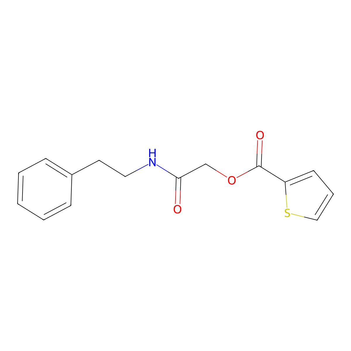 [(2-Phenylethyl)carbamoyl]methyl thiophene-2-carboxylate molecular structure, CAS 380191-70-8