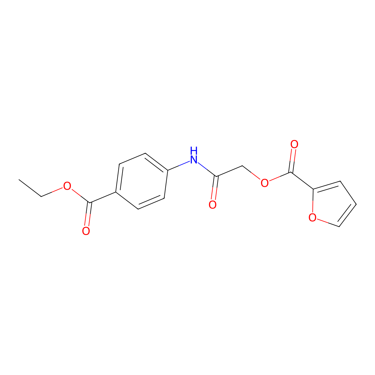 {[4-(Ethoxycarbonyl)phenyl]carbamoyl}methyl furan-2-carboxylate molecular structure, CAS 380191-77-5