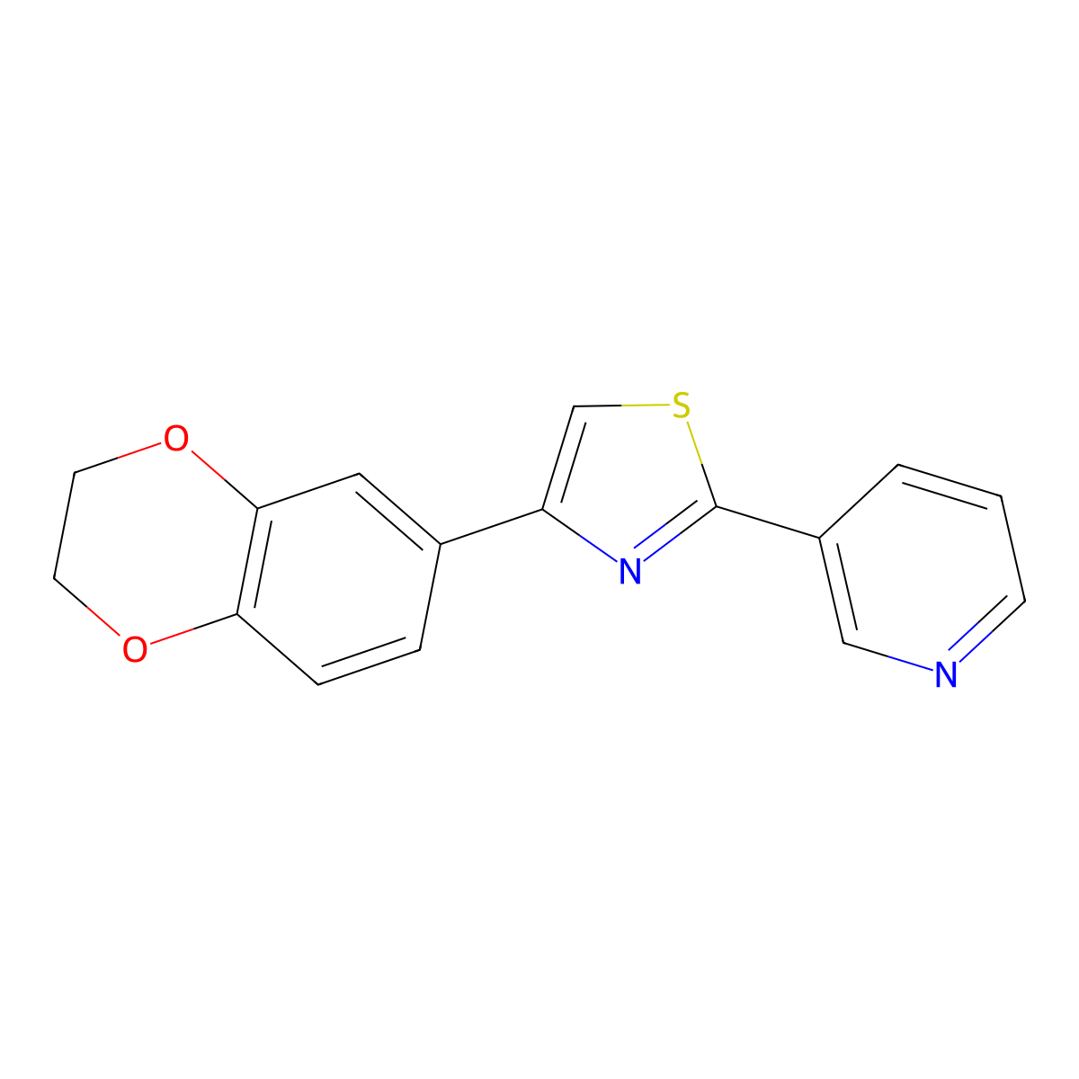 4-(2,3-Dihydro-1,4-benzodioxin-6-yl)-2-pyridin-3-yl-1,3-thiazole molecular structure, CAS 380192-36-9
