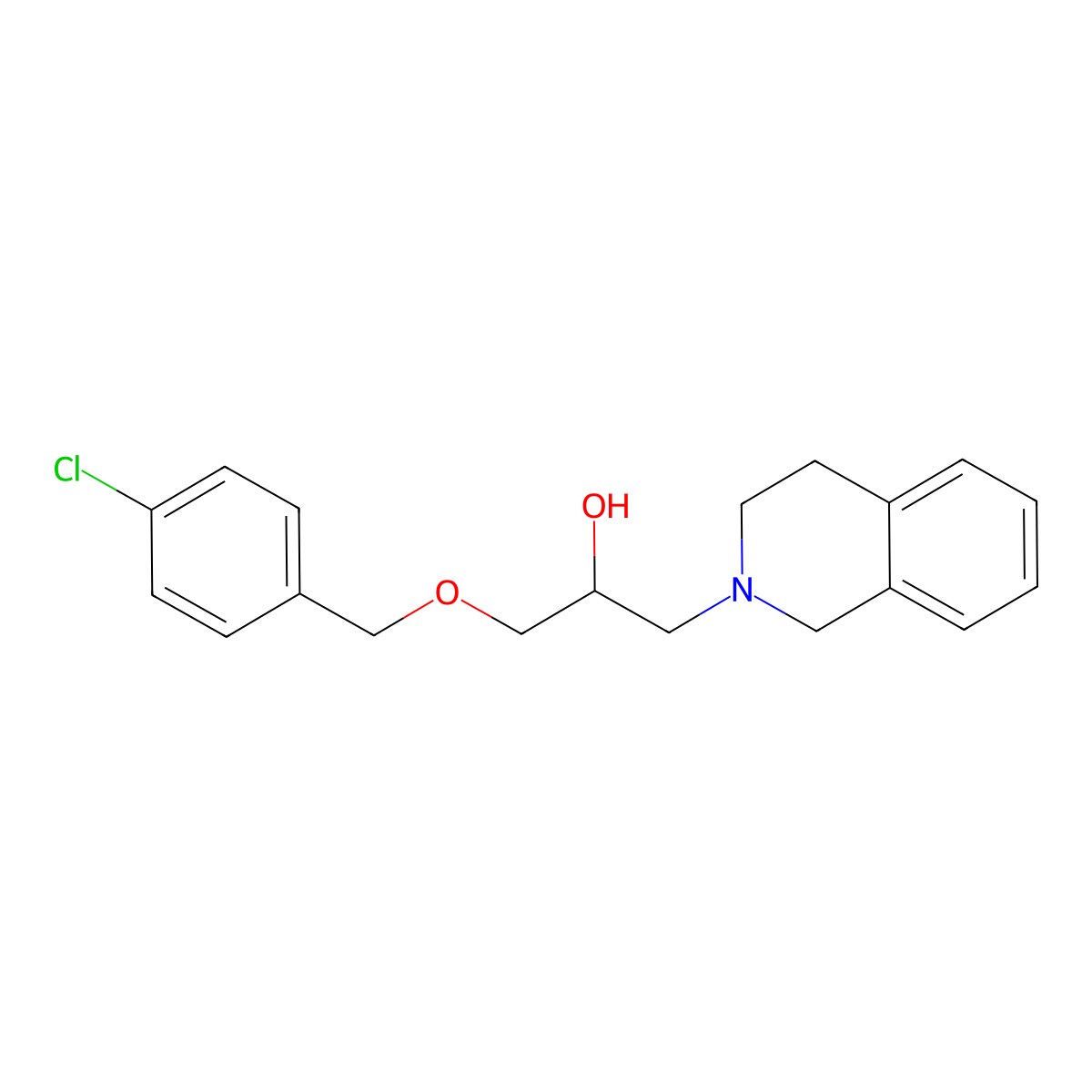 1-[(4-Chlorophenyl)methoxy]-3-(1,2,3,4-tetrahydroisoquinolin-2-yl)propan-2-ol molecular structure, CAS 380192-76-7
