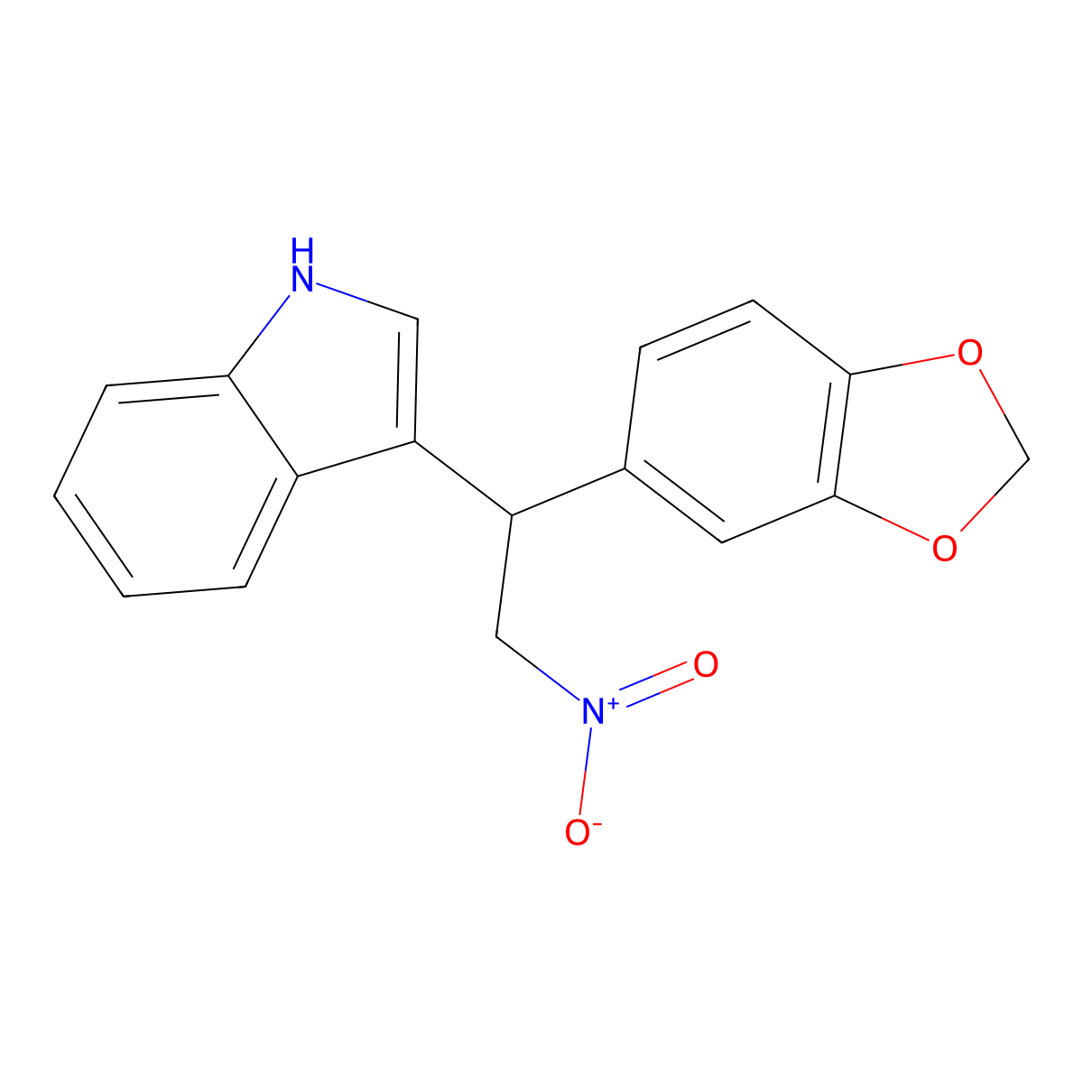 3-[1-(1,3-benzodioxol-5-yl)-2-nitroethyl]-1H-indole molecular structure, CAS 380192-83-6