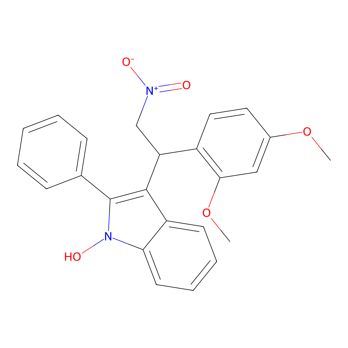3-[1-(2,4-dimethoxyphenyl)-2-nitroethyl]-2-phenyl-1H-indol-1-ol molecular structure, CAS 380192-86-9
