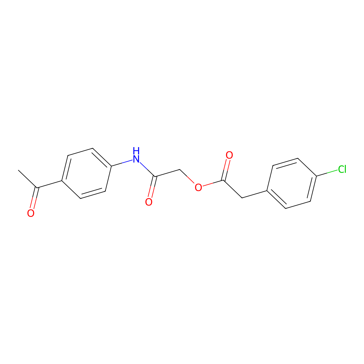 [(4-Acetylphenyl)carbamoyl]methyl 2-(4-chlorophenyl)acetate molecular structure, CAS 380193-02-2