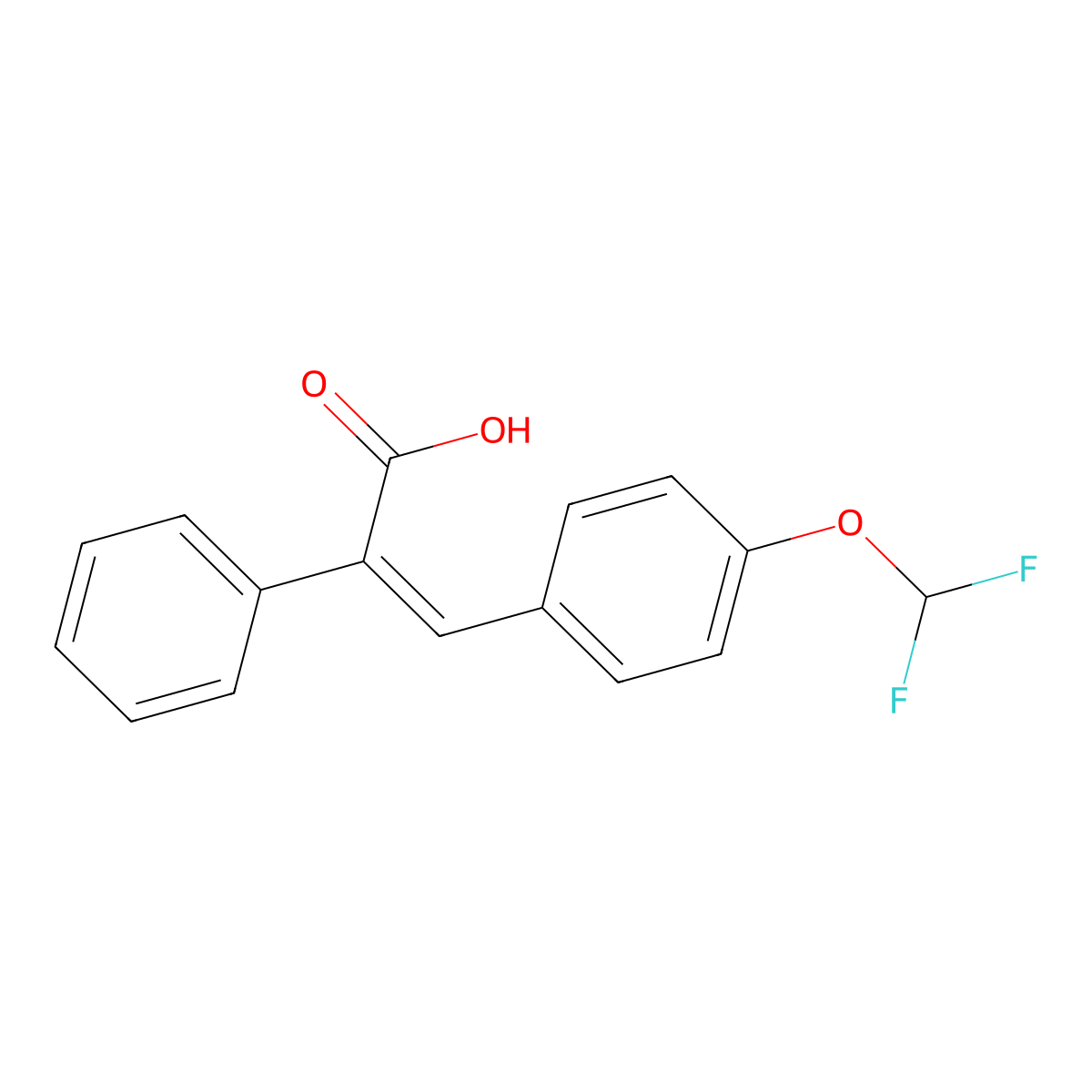 3-[4-(Difluoromethoxy)phenyl]-2-phenylprop-2-enoic acid molecular structure, CAS 380193-53-3