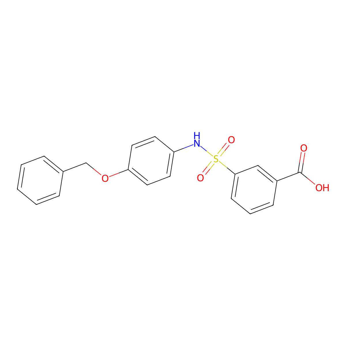 3-{[4-(Benzyloxy)phenyl]sulfamoyl}benzoic acid molecular structure, CAS 380193-68-0