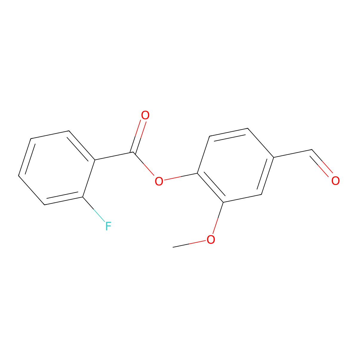 4-Formyl-2-methoxyphenyl 2-fluorobenzoate molecular structure, CAS 380193-74-8