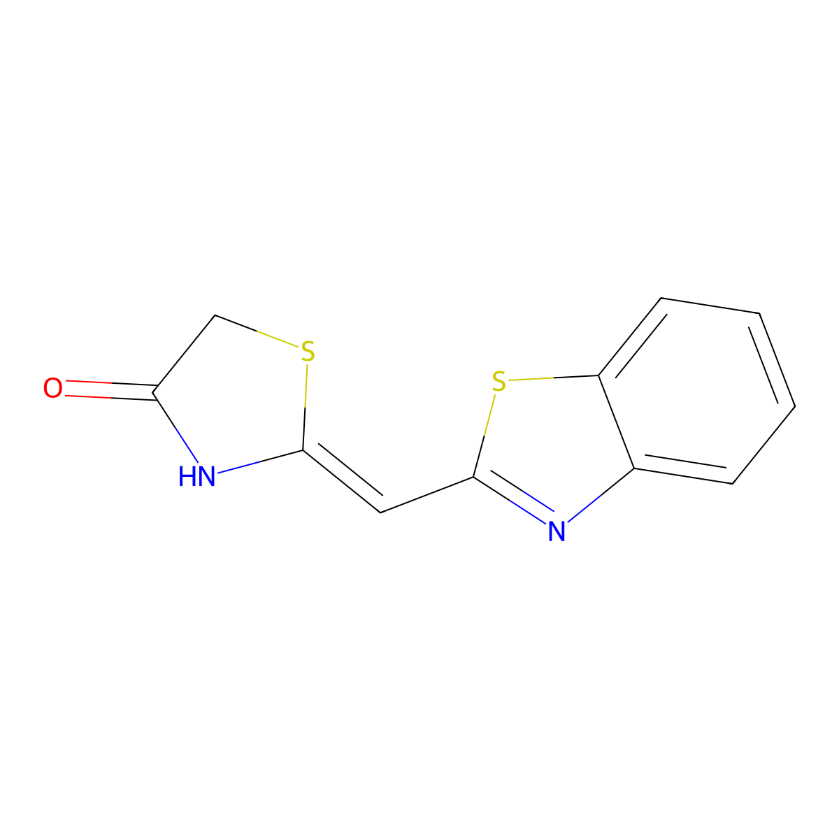 2-((1,3-Benzothiazol-2-yl)methyl)-4,5-dihydro-1,3-thiazol-4-one molecular structure, CAS 380193-87-3