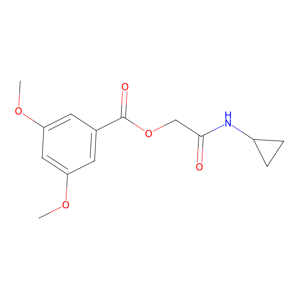 (Cyclopropylcarbamoyl)methyl 3,5-dimethoxybenzoate molecular structure, CAS 380193-95-3