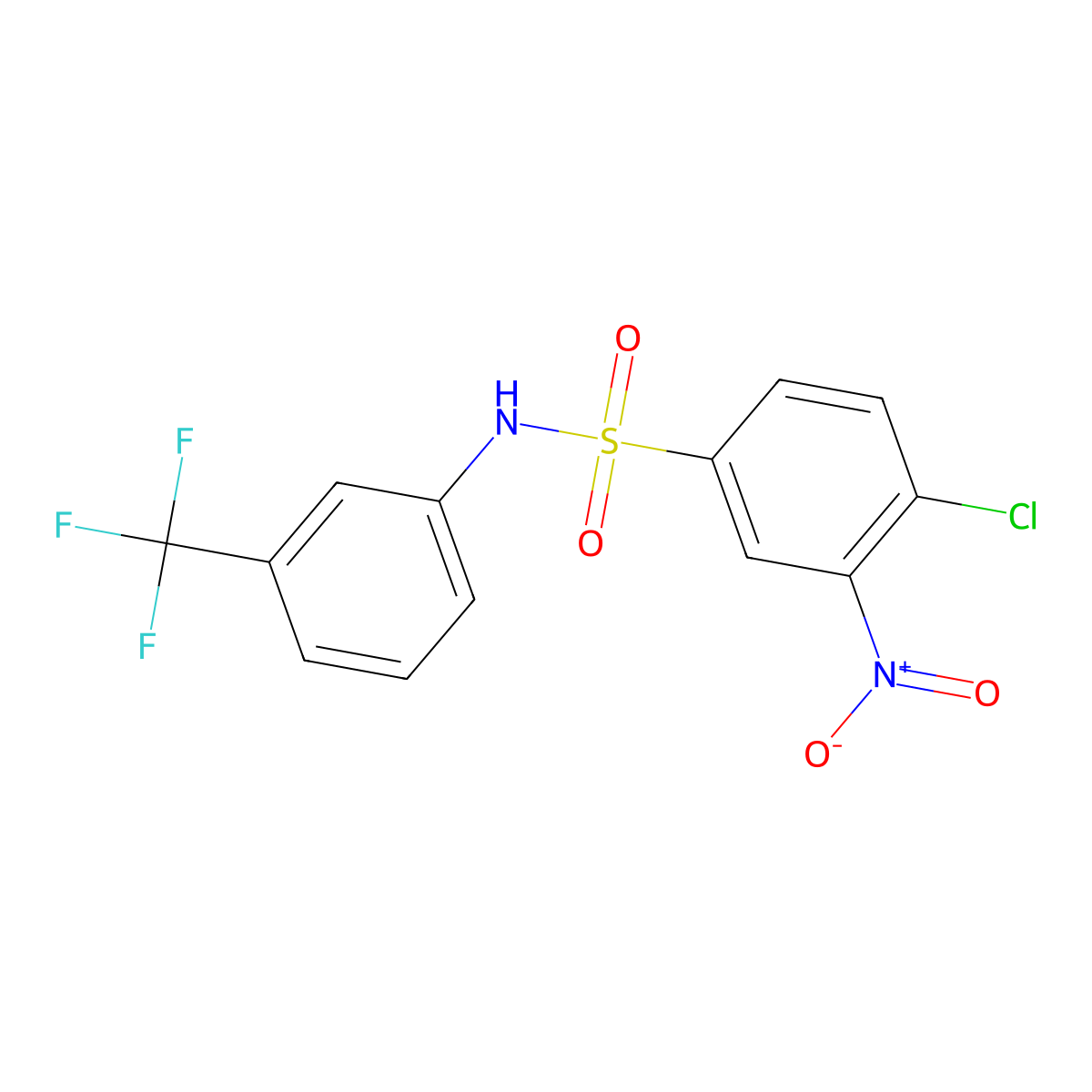 4-chloro-3-nitro-N-[3-(trifluoromethyl)phenyl]benzene-1-sulfonamide molecular structure, CAS 380194-08-1