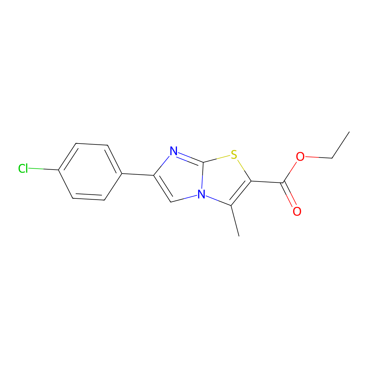 6-(4-Chlorophenyl)-3-methylimidazo[2,1-B]thiazole-2-carboxylic acid ethyl ester molecular structure, CAS 380195-03-9