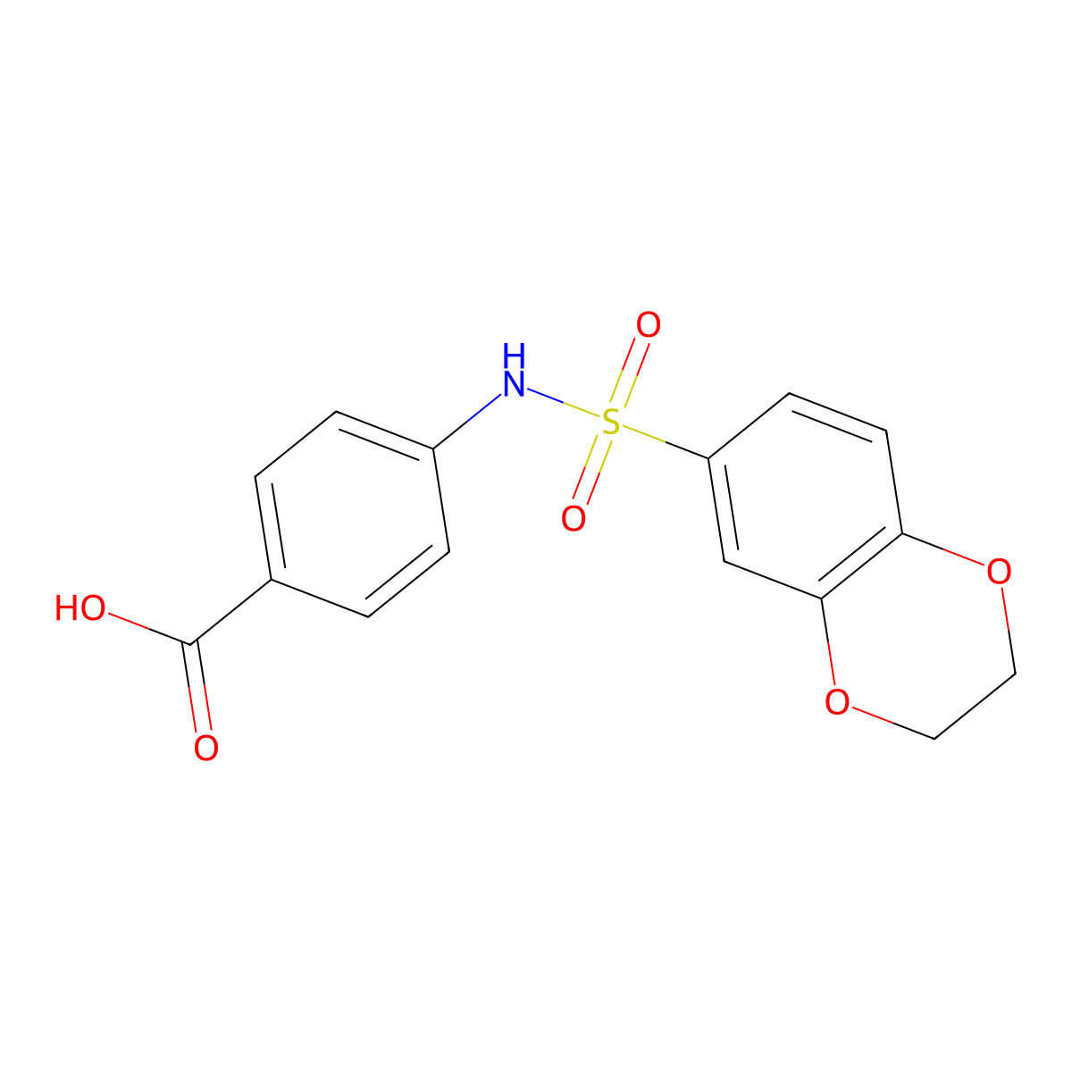 4-(2,3-Dihydro-1,4-benzodioxine-6-sulfonamido)benzoic acid molecular structure, CAS 380195-36-8