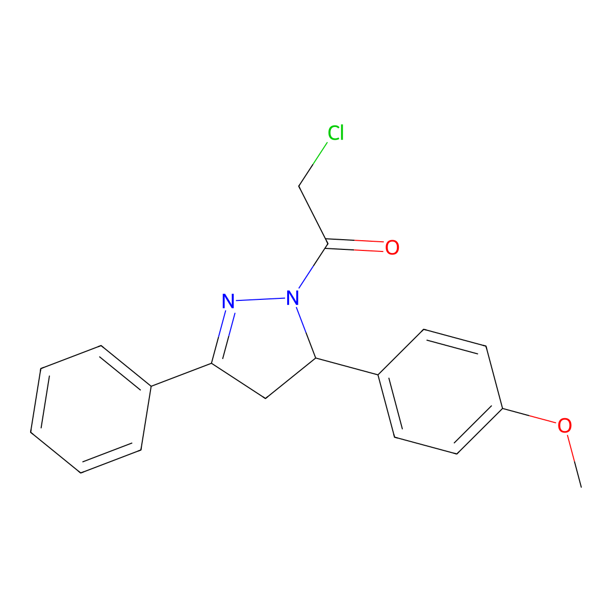 2-chloro-1-[5-(4-methoxyphenyl)-3-phenyl-4,5-dihydro-1H-pyrazol-1-yl]ethan-1-one molecular structure, CAS 380196-84-9