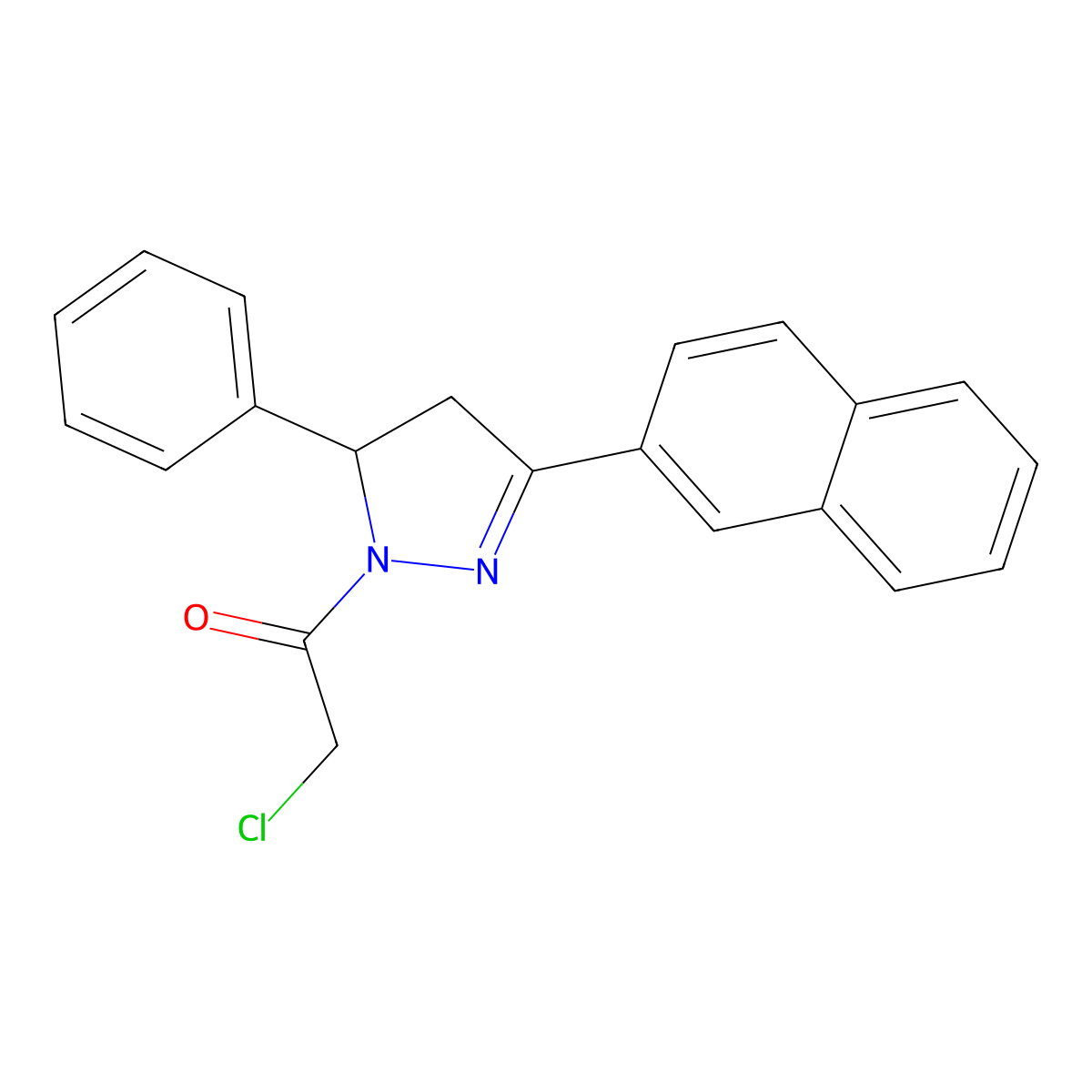 2-Chloro-1-[3-(naphthalen-2-yl)-5-phenyl-4,5-dihydro-1H-pyrazol-1-yl]ethan-1-one molecular structure, CAS 380196-86-1