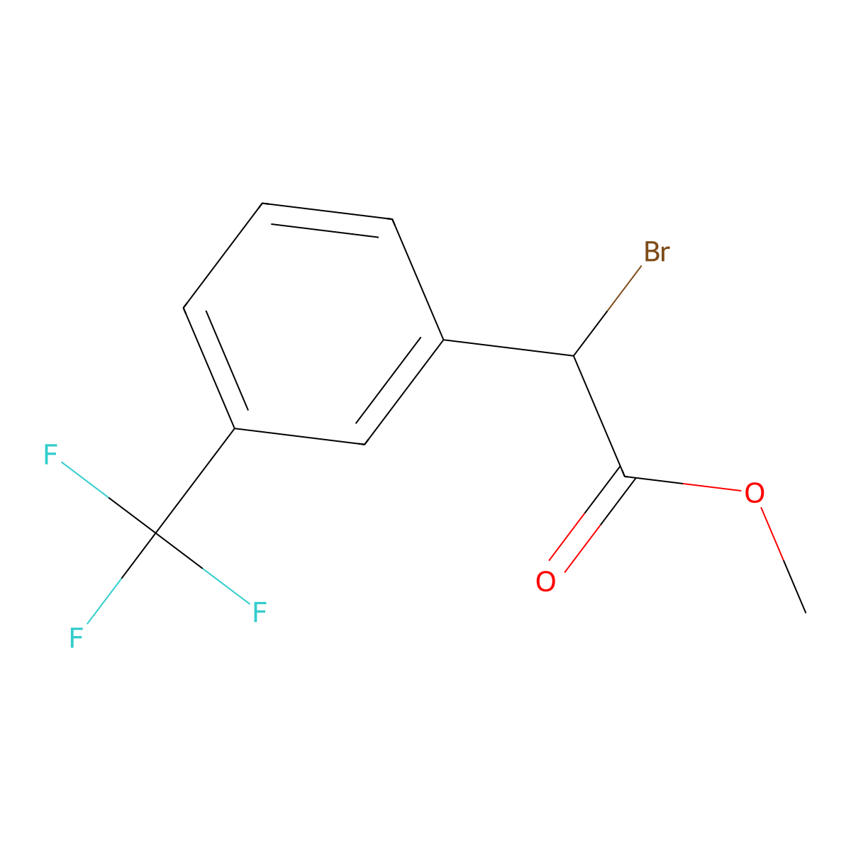 Methyl 2-bromo-2-[3-(trifluoromethyl)phenyl]acetate molecular structure, CAS 3802-78-6