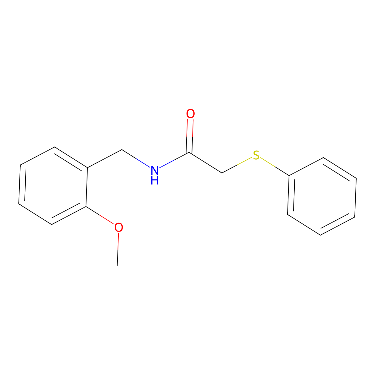 N-(2-methoxybenzyl)-2-(phenylthio)acetamide molecular structure, CAS 380201-24-1