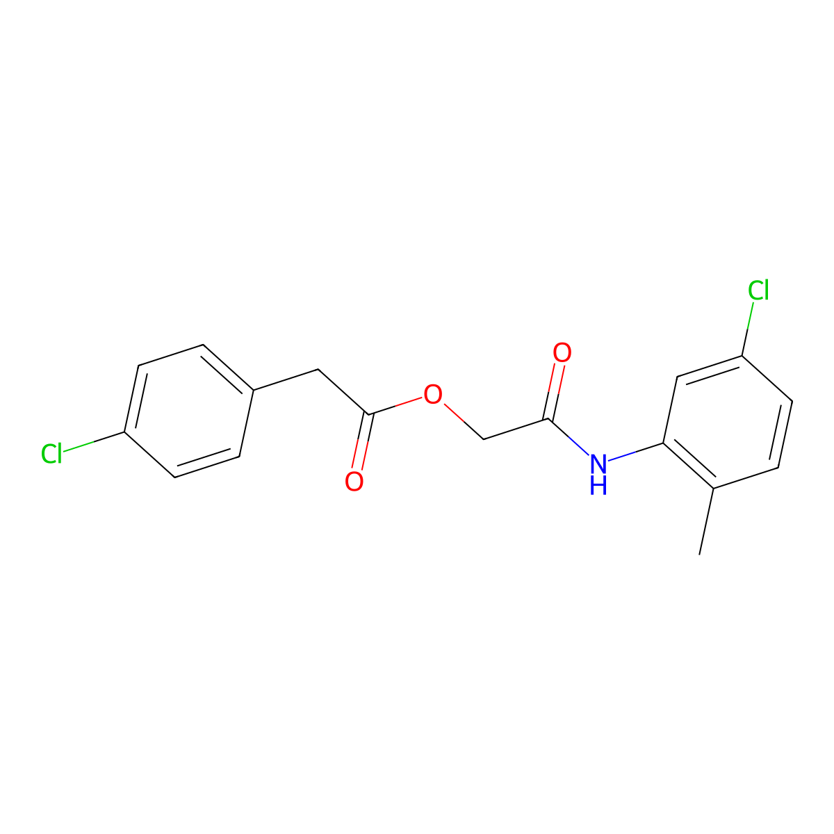[(5-Chloro-2-methylphenyl)carbamoyl]methyl 2-(4-chlorophenyl)acetate molecular structure, CAS 380203-08-7