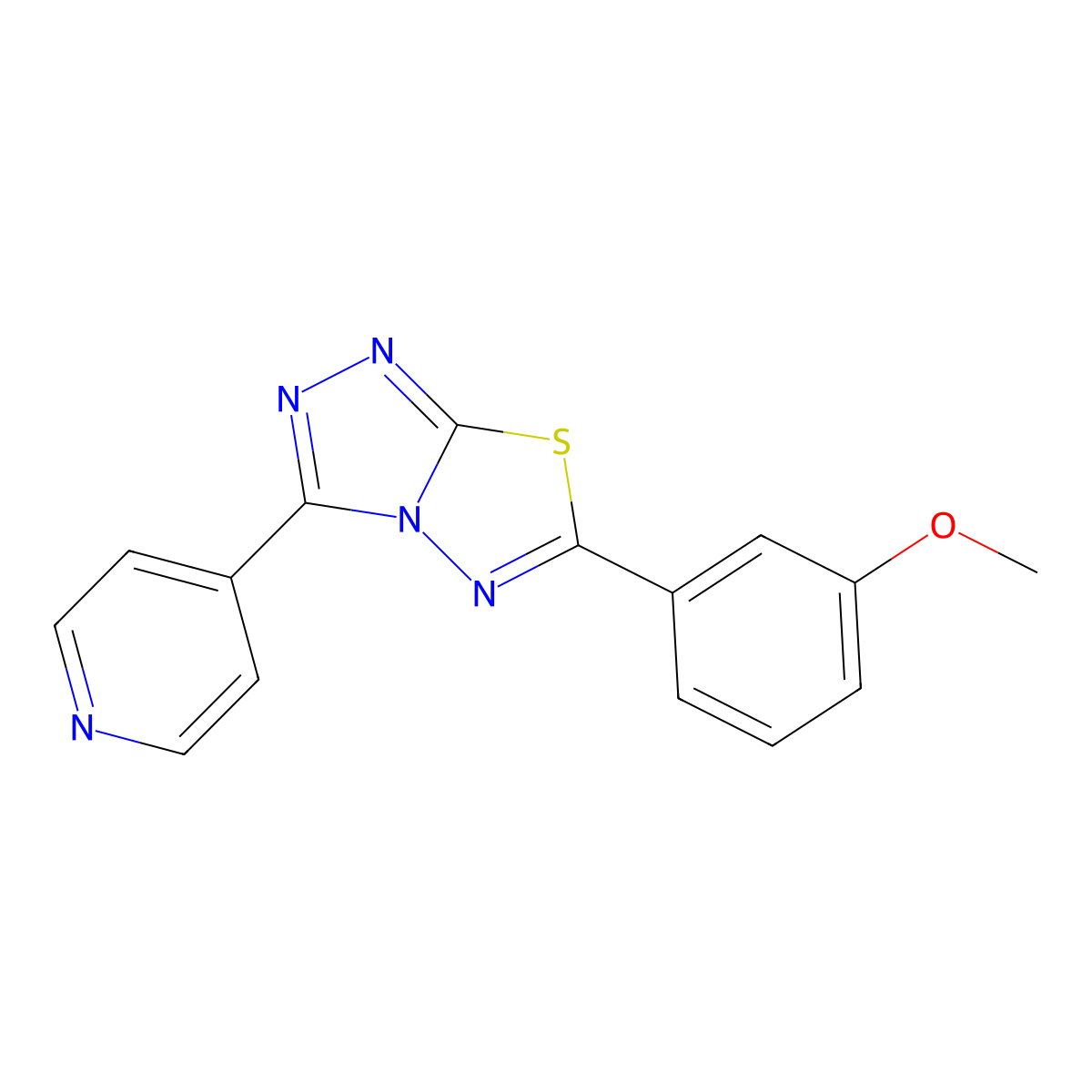 4-[6-(3-Methoxyphenyl)-[1,2,4]triazolo[3,4-b][1,3,4]thiadiazol-3-yl]pyridine molecular structure, CAS 380203-28-1