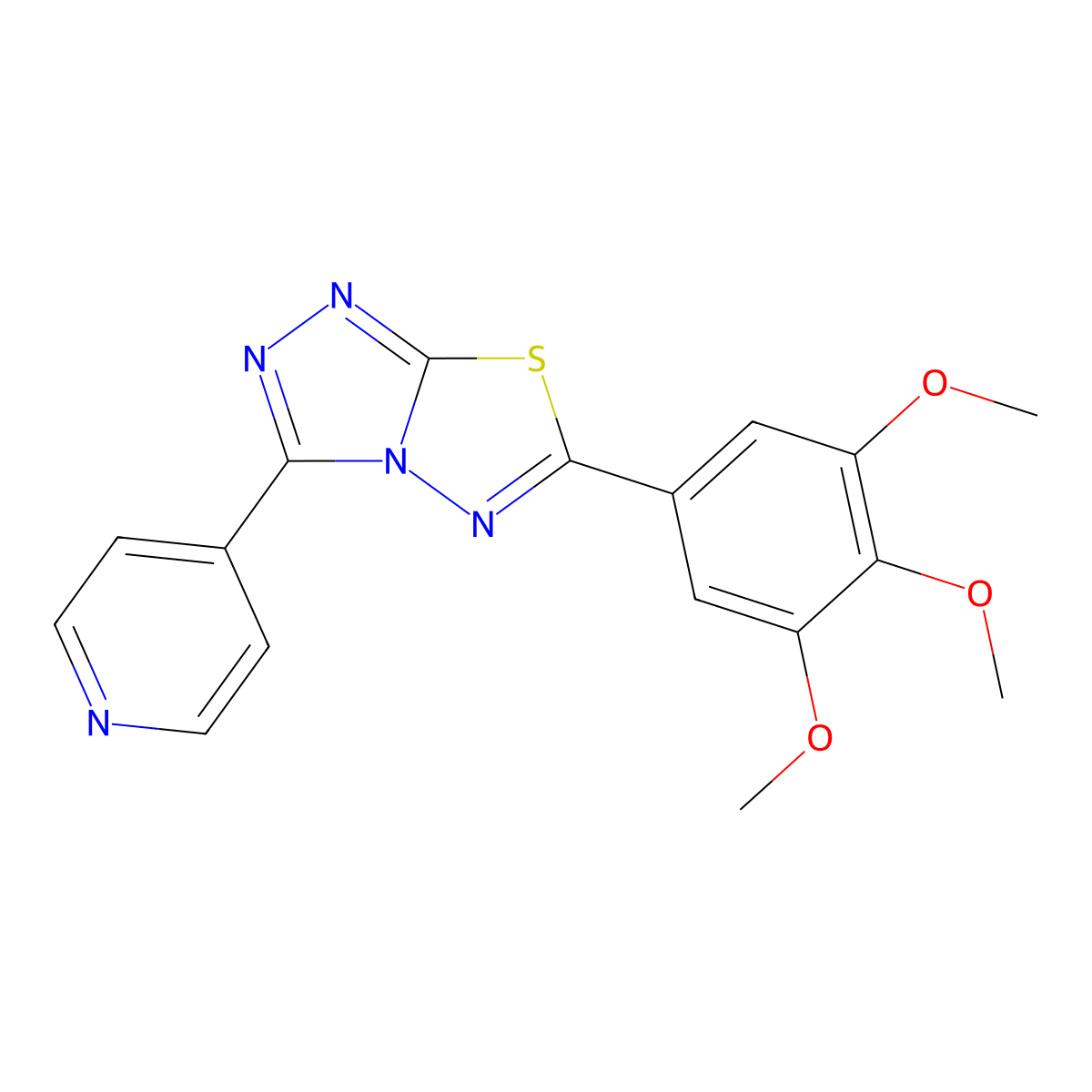 3-(4-Pyridinyl)-6-(3,4,5-trimethoxyphenyl)[1,2,4]triazolo[3,4-b][1,3,4]thiadiazole molecular structure, CAS 380203-36-1