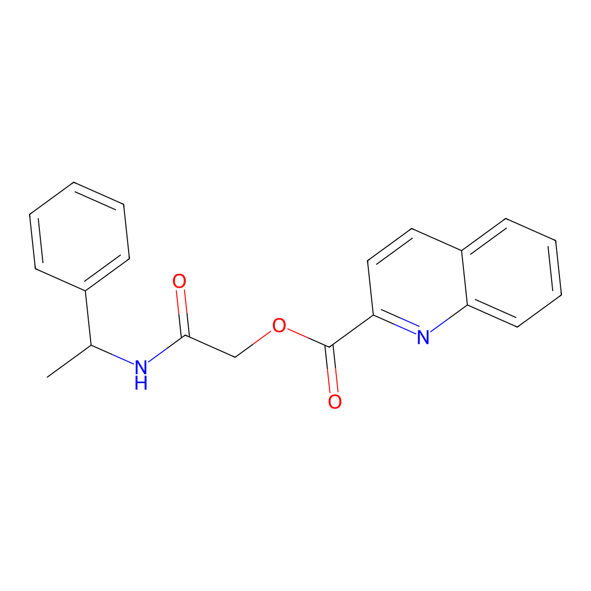 [(1-Phenylethyl)carbamoyl]methyl quinoline-2-carboxylate molecular structure, CAS 380205-13-0