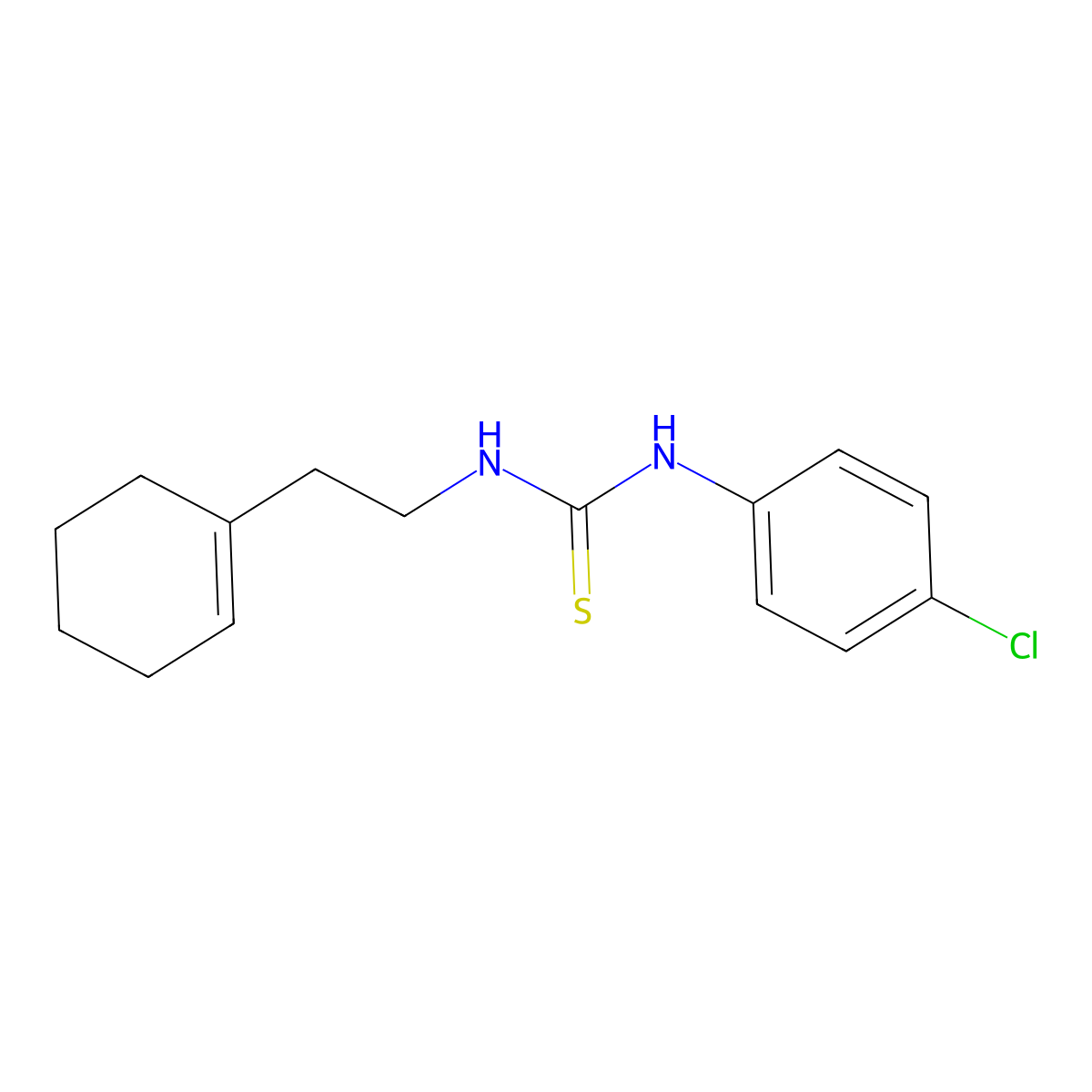 N-(4-chlorophenyl)-N'-[2-(1-cyclohexen-1-yl)ethyl]thiourea molecular structure, CAS 380207-62-5