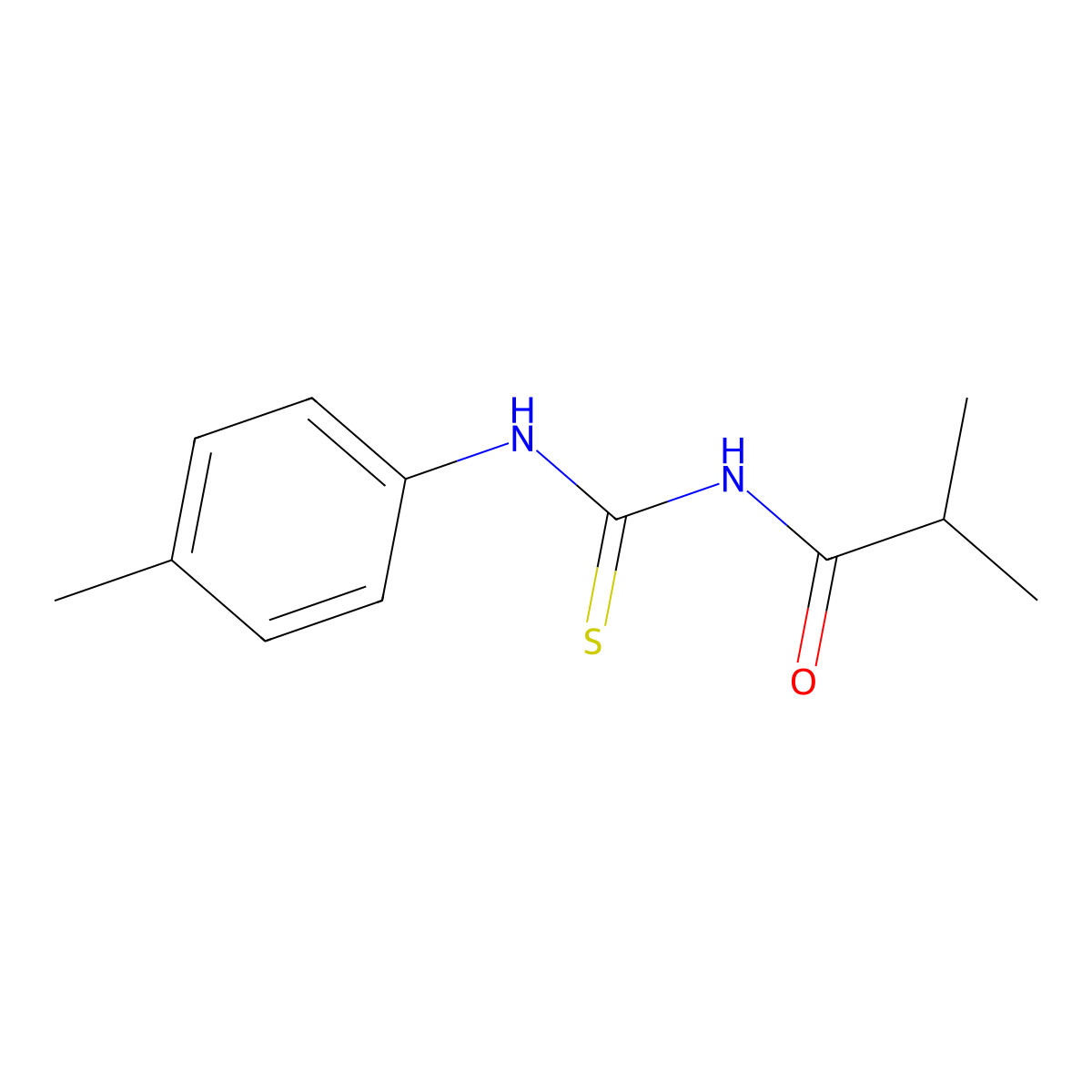2-methyl-N-[(4-methylphenyl)carbamothioyl]propanamide molecular structure, CAS 380207-88-5