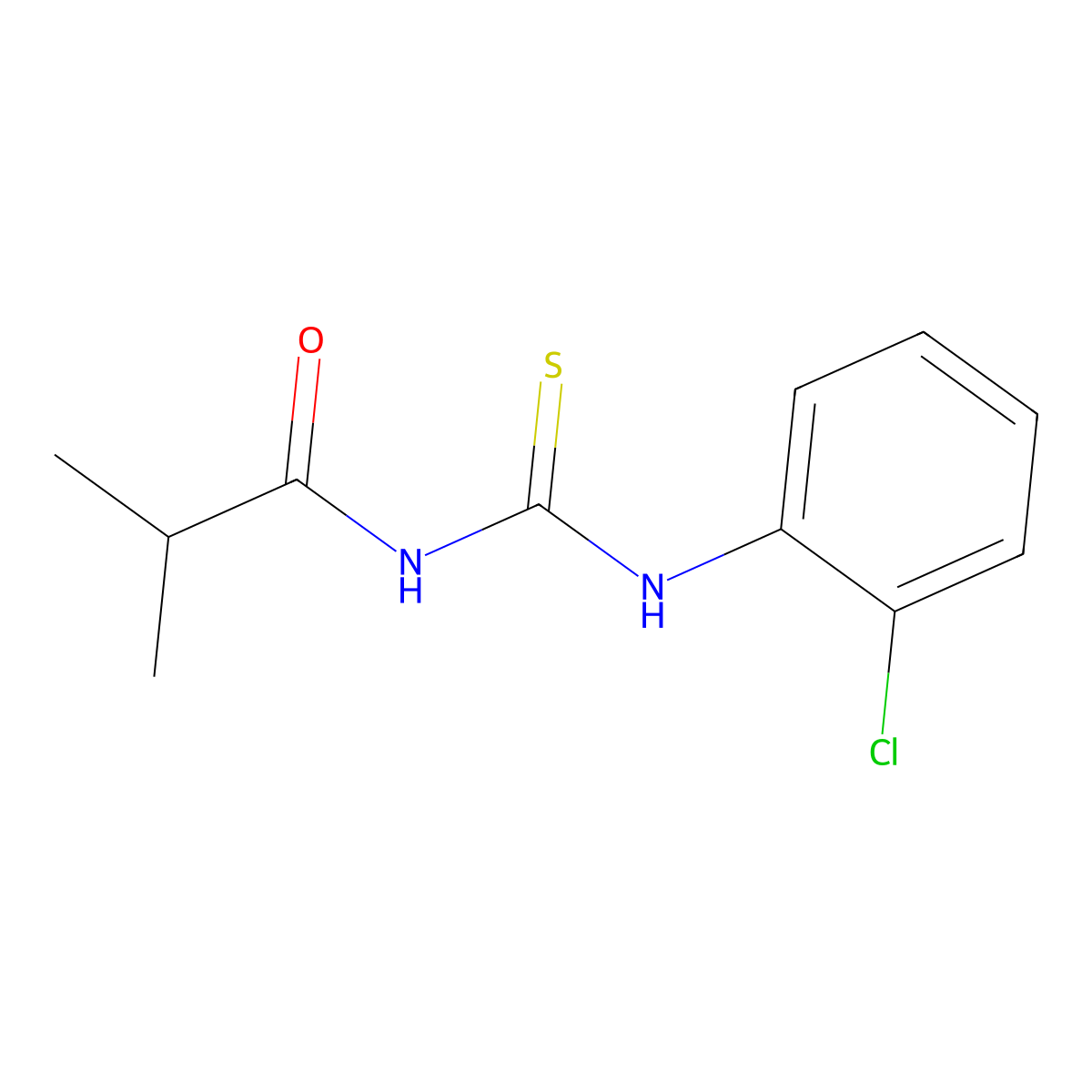 N-[(2-chlorophenyl)carbamothioyl]-2-methylpropanamide molecular structure, CAS 380207-91-0