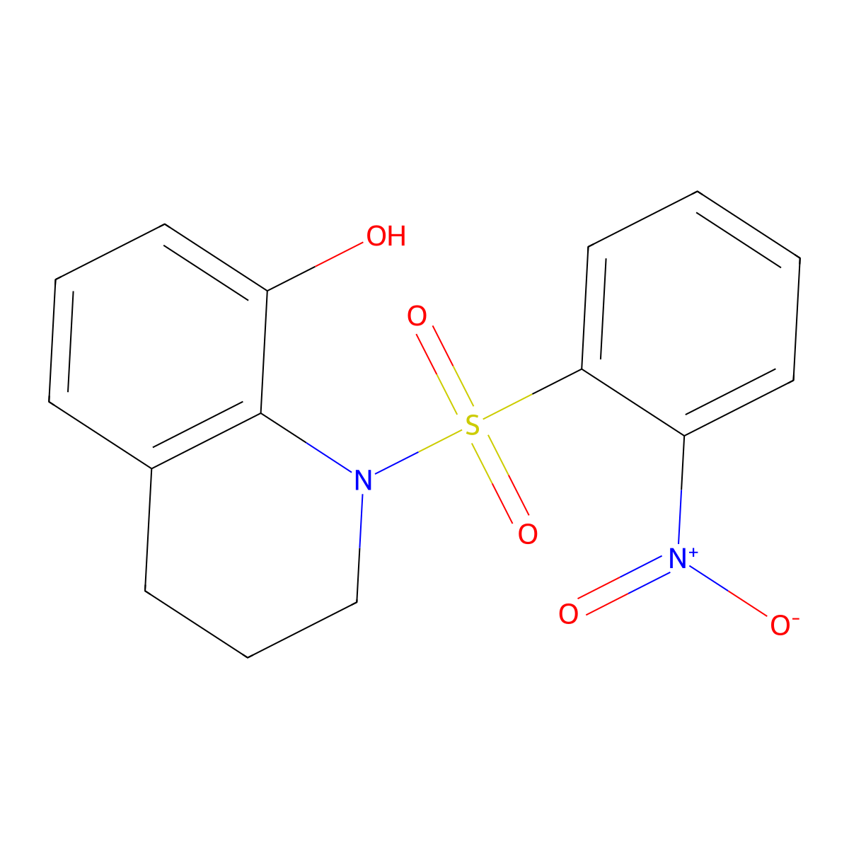 1-((2-Nitrophenyl)sulfonyl)-1,2,3,4-tetrahydroquinolin-8-ol molecular structure, CAS 380208-72-0
