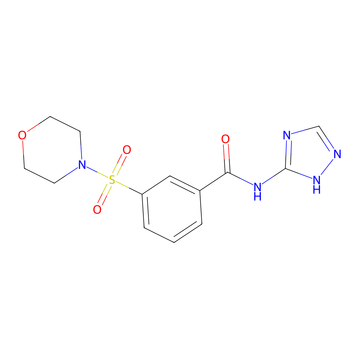 3-morpholin-4-ylsulfonyl-N-(1H-1,2,4-triazol-5-yl)benzamide molecular structure, CAS 380209-37-0
