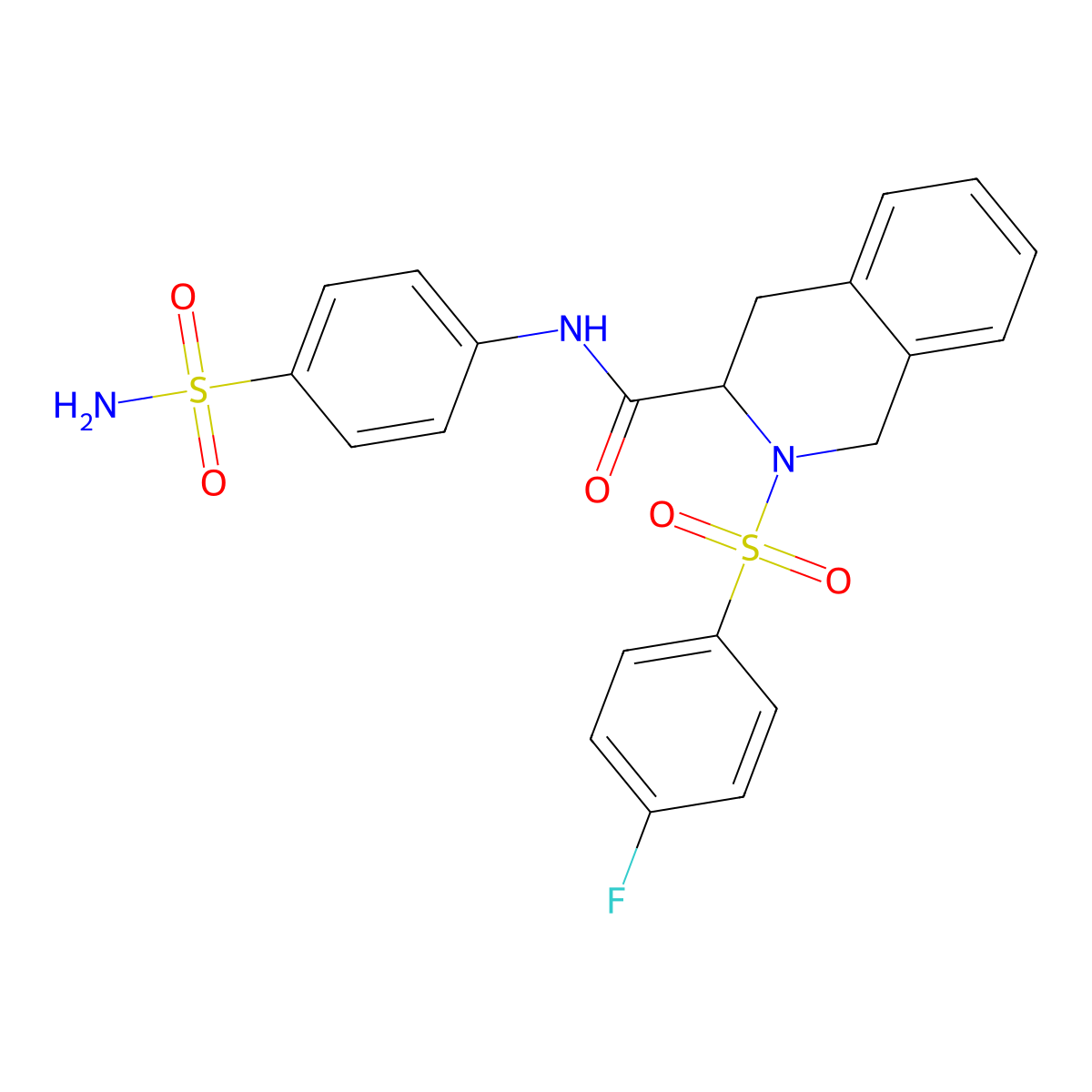 2-(4-fluorobenzenesulfonyl)-N-(4-sulfamoylphenyl)-1,2,3,4-tetrahydroisoquinoline-3-carboxamide molecular structure, CAS 380209-56-3