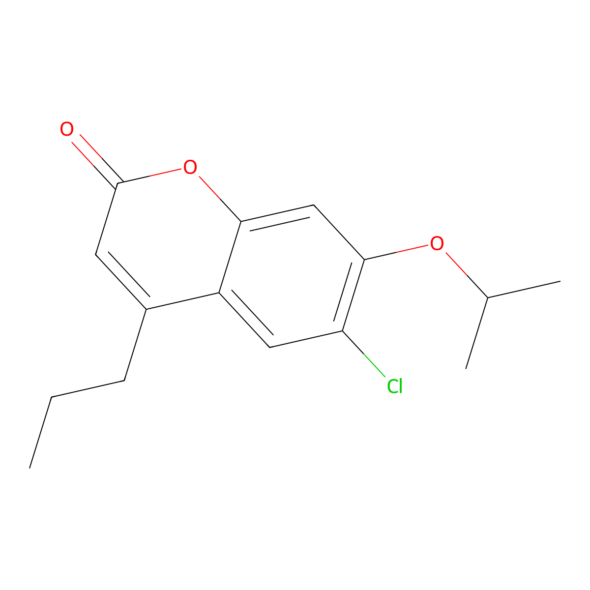 6-chloro-7-(propan-2-yloxy)-4-propyl-2H-chromen-2-one molecular structure, CAS 380209-89-2