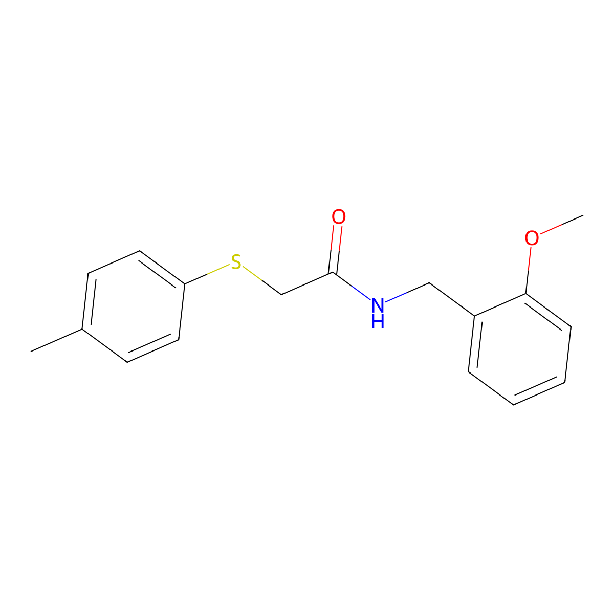 N-(2-methoxybenzyl)-2-[(4-methylphenyl)sulfanyl]acetamide molecular structure, CAS 380210-63-9