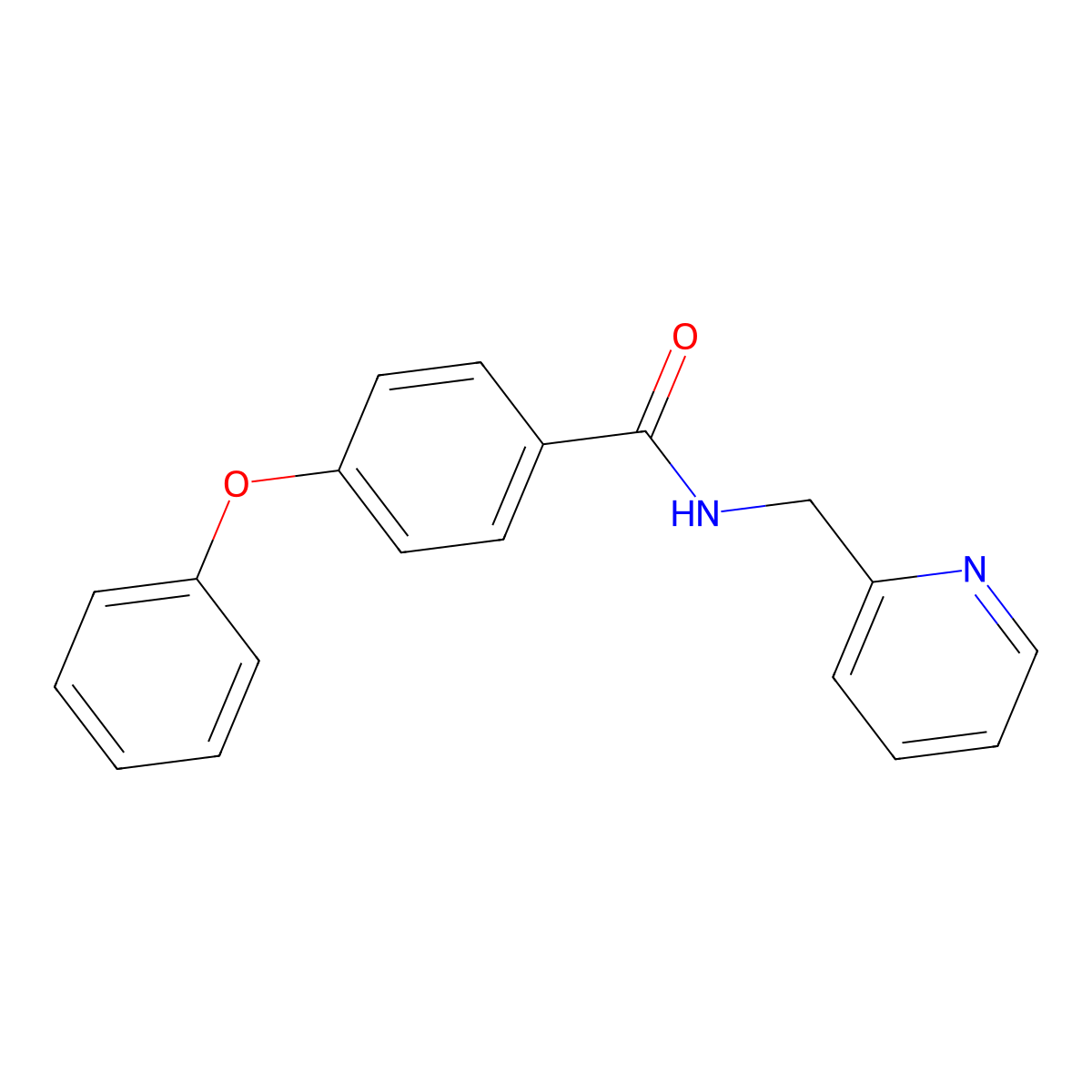 4-phenoxy-N-(pyridin-2-ylmethyl)benzamide molecular structure, CAS 380211-59-6