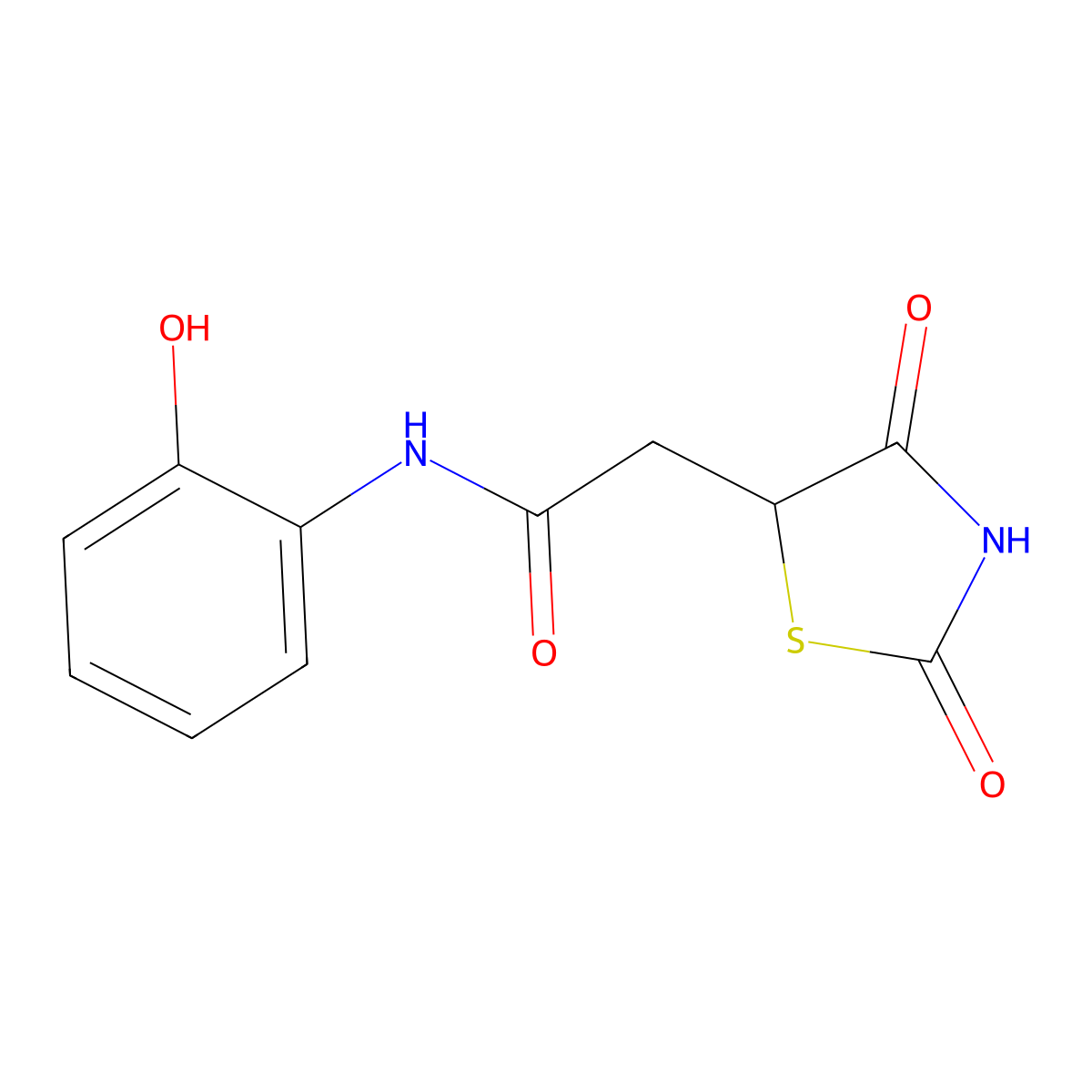 2-(2,4-dioxo-1,3-thiazolidin-5-yl)-N-(2-hydroxyphenyl)acetamide molecular structure, CAS 380212-08-8